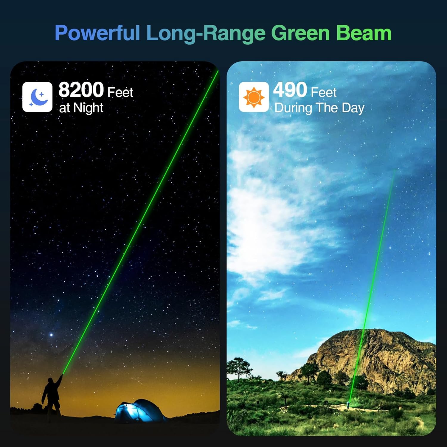USB-C Rechargeable Green Laser Pointer with Star Cap for Astronomy and Presentations - Image 2