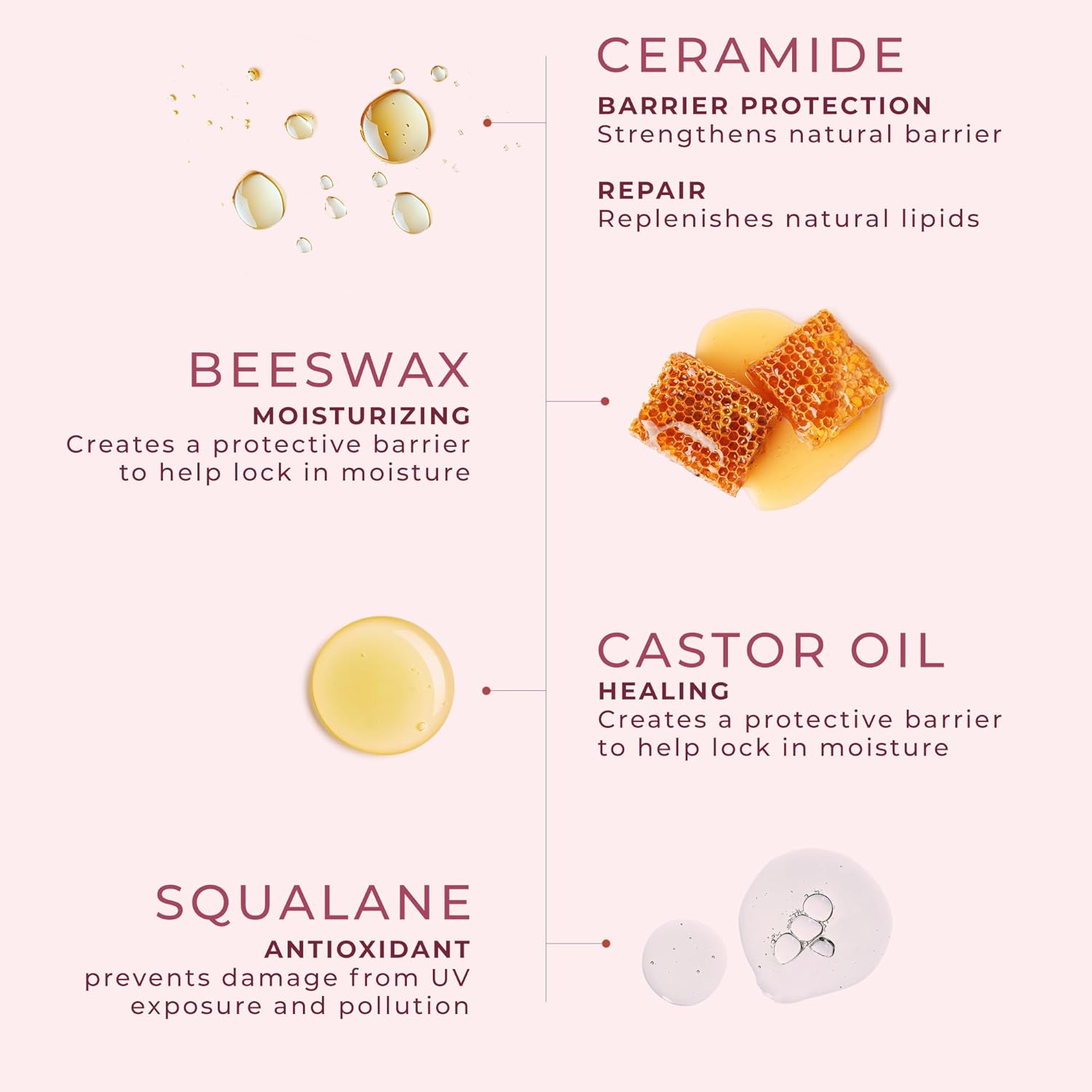 Guava Hydrating Lip Balm for Dry Lips Natural Moisturizer with Ceramide Squalane Castor Oil 0.15 Oz - Image 3