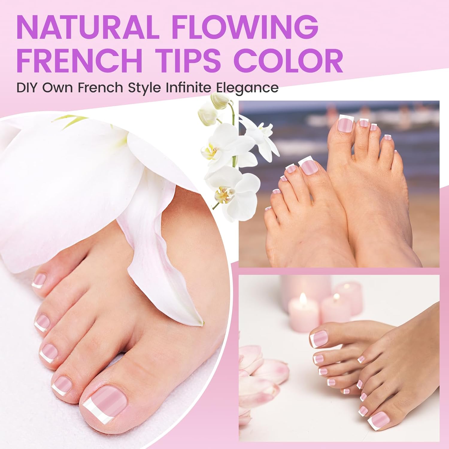 SITELENABY French Toenail Tips Soft Gel 180 pcs 15 Sizes Press On Nails - Image 6