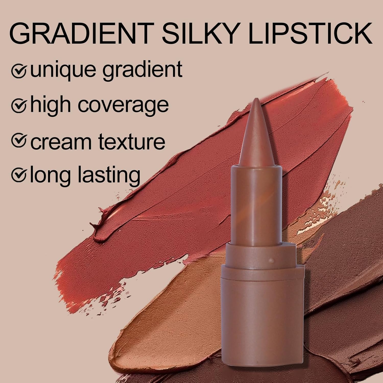 Erinde 2-in-1 Matte Dark Brown Red Lip Liner and Lipstick Set, Long Lasting, 06# Coffee Bean - Image 3