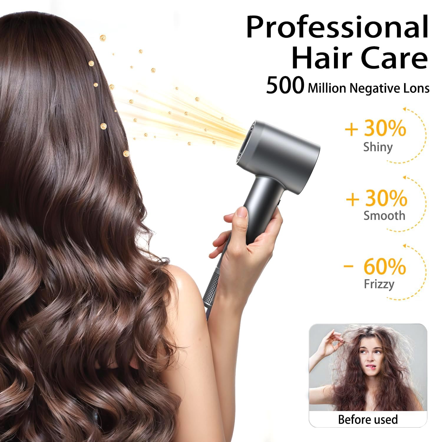 Professional Ionic Hair Dryer for Women High Speed Low Noise 4 Heat Settings - Image 7