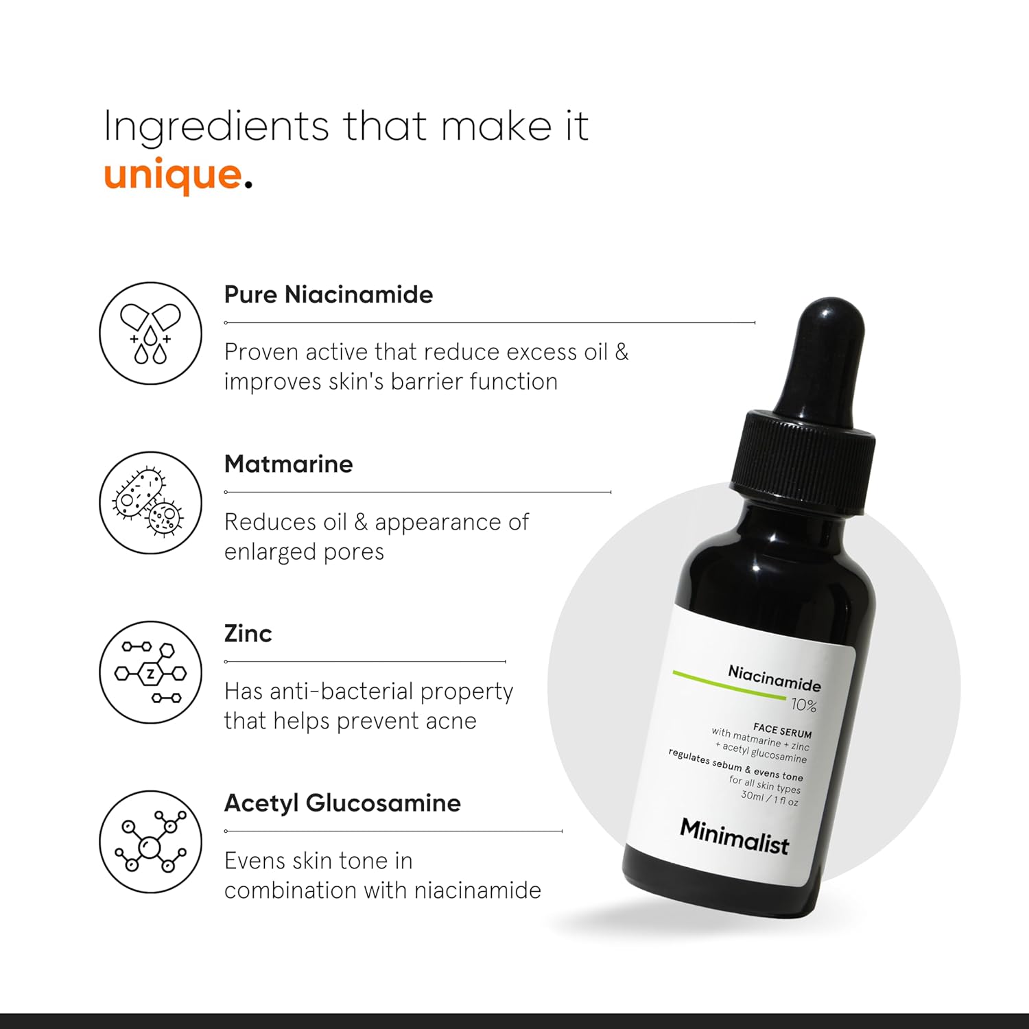 Minimalist 10% Niacinamide Acne Control Oil Balancing Serum with Zinc 1 Fl Oz - Image 4