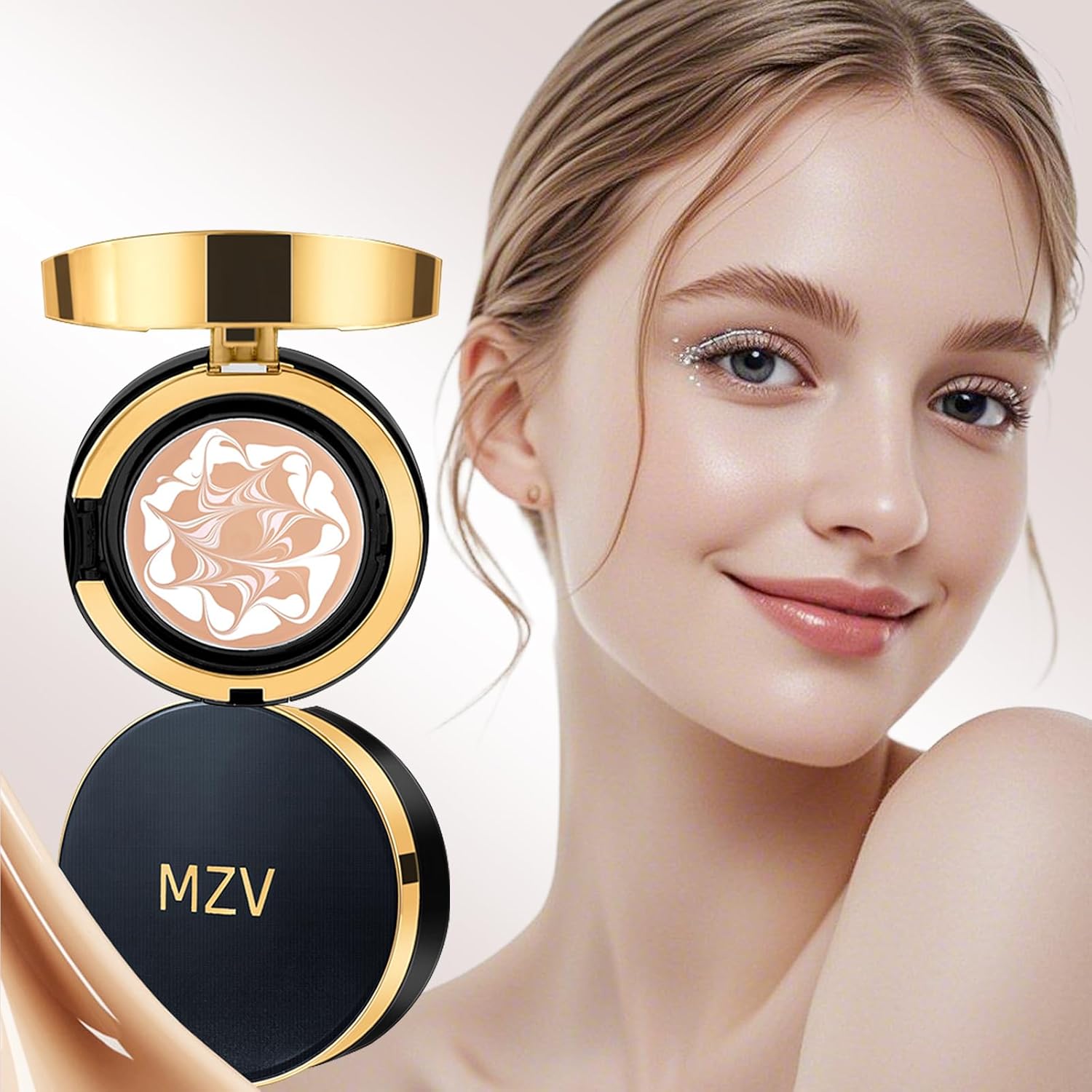 Dewy Finish Cushion Foundation Natural Coverage Lightweight 0.49 oz 23 Warm - Image 3