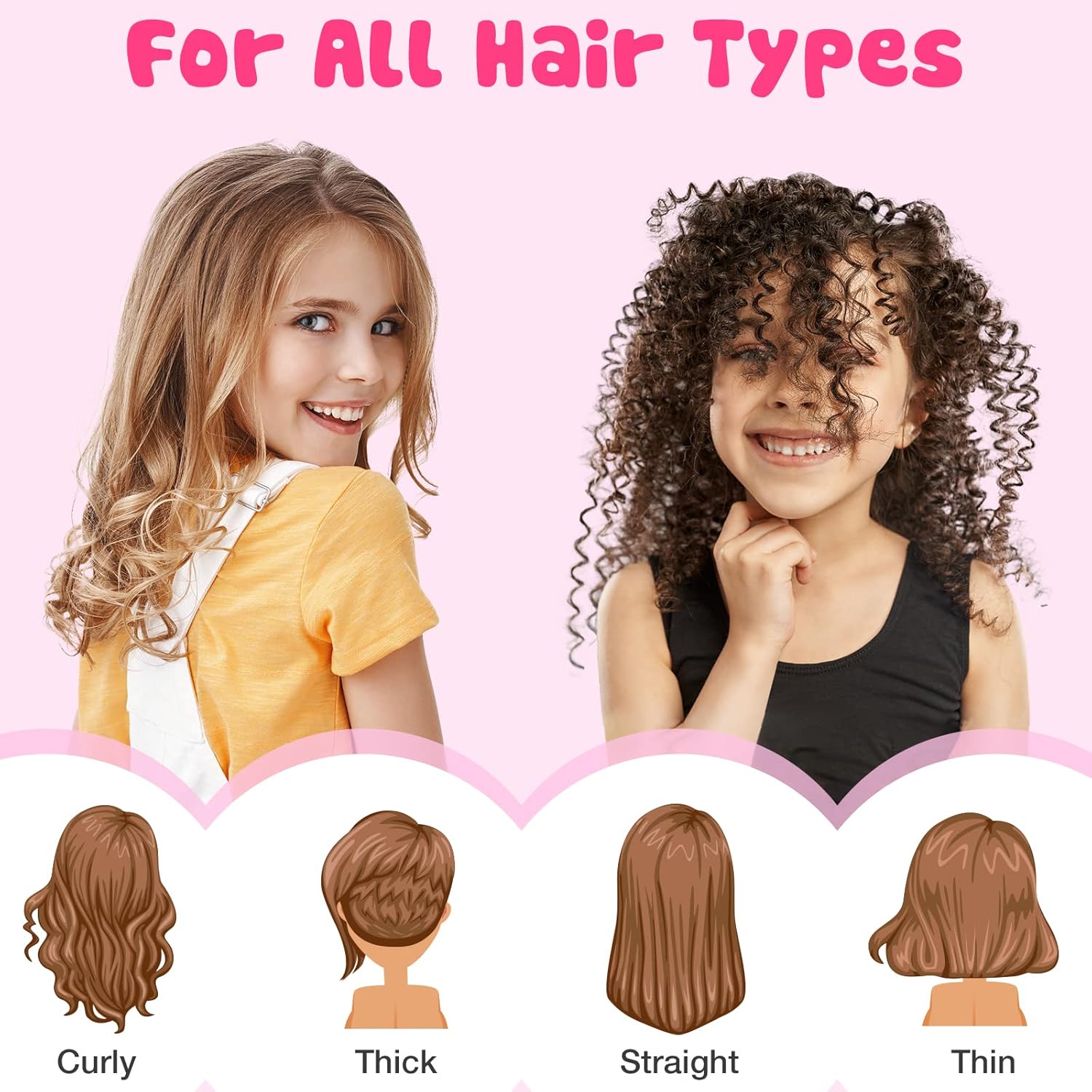 Rainbow Mermaid Detangling Hair Brush for Girls and Women, Wet/Dry Comb for All Hair Types - Image 5