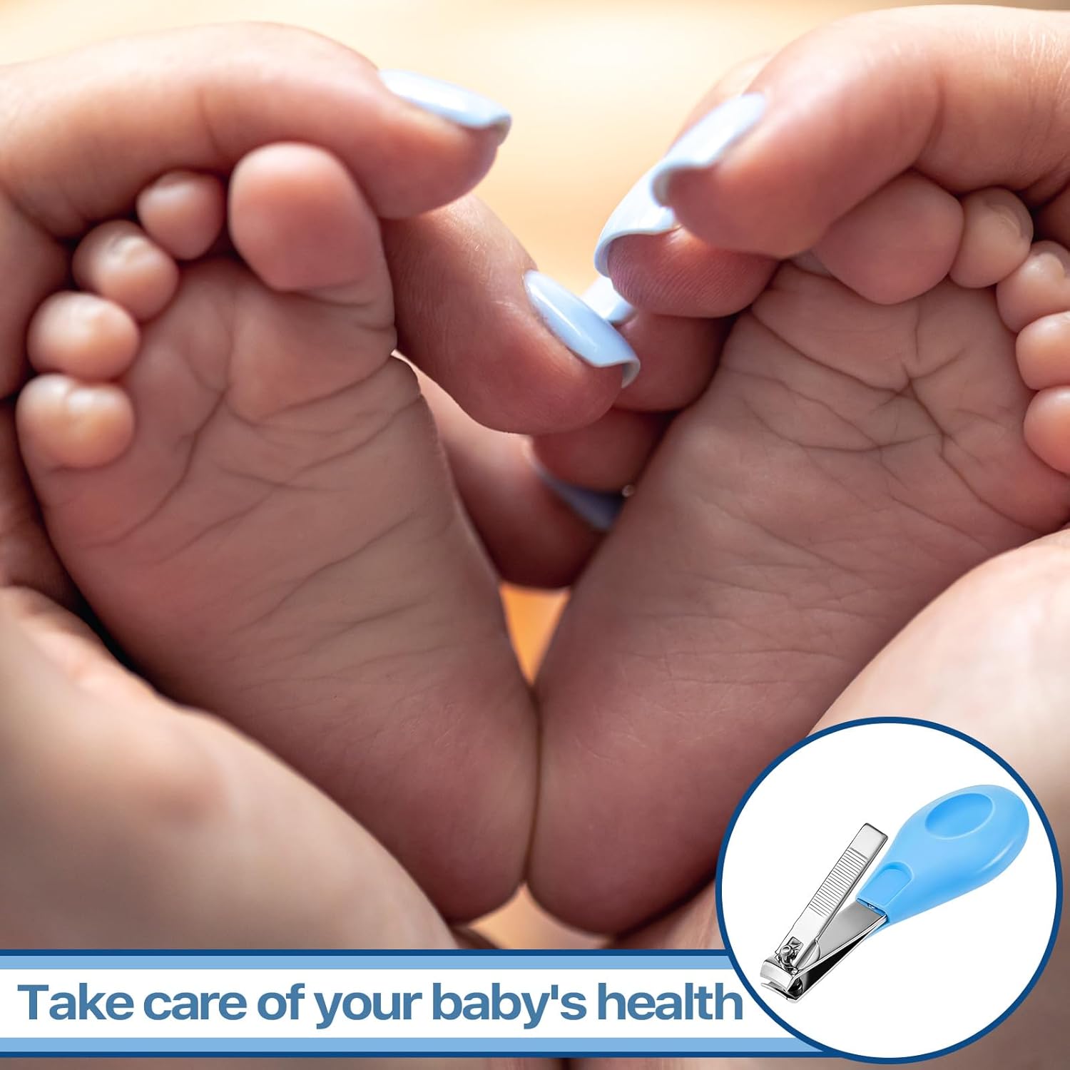 20 Piece Blue Infant Baby Nail Clippers Set Stainless Steel Foldable Trimmer - Image 6