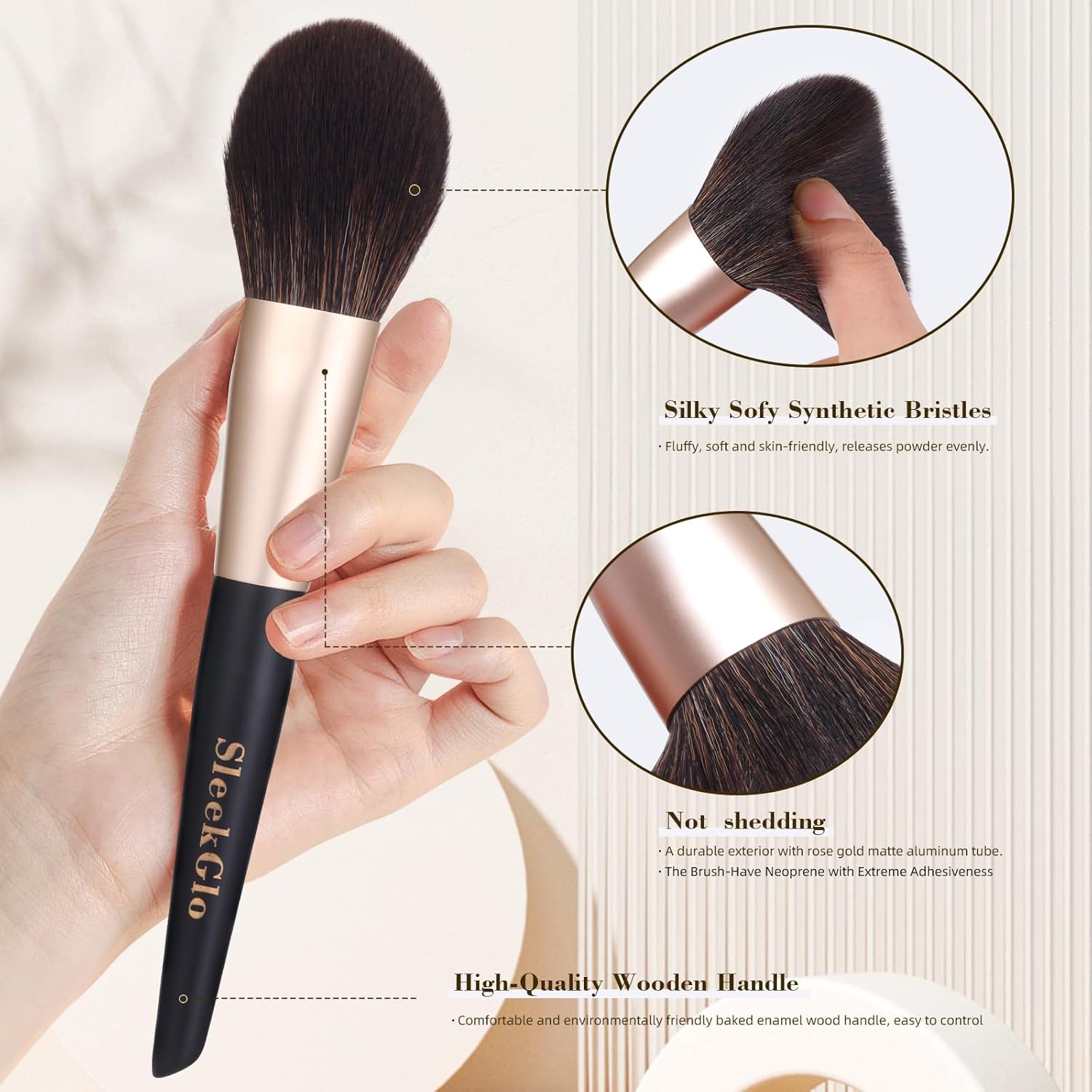 12-Piece Premium Synthetic Makeup Brush Set with Cleaner Box for Travel and Home Use - Image 3