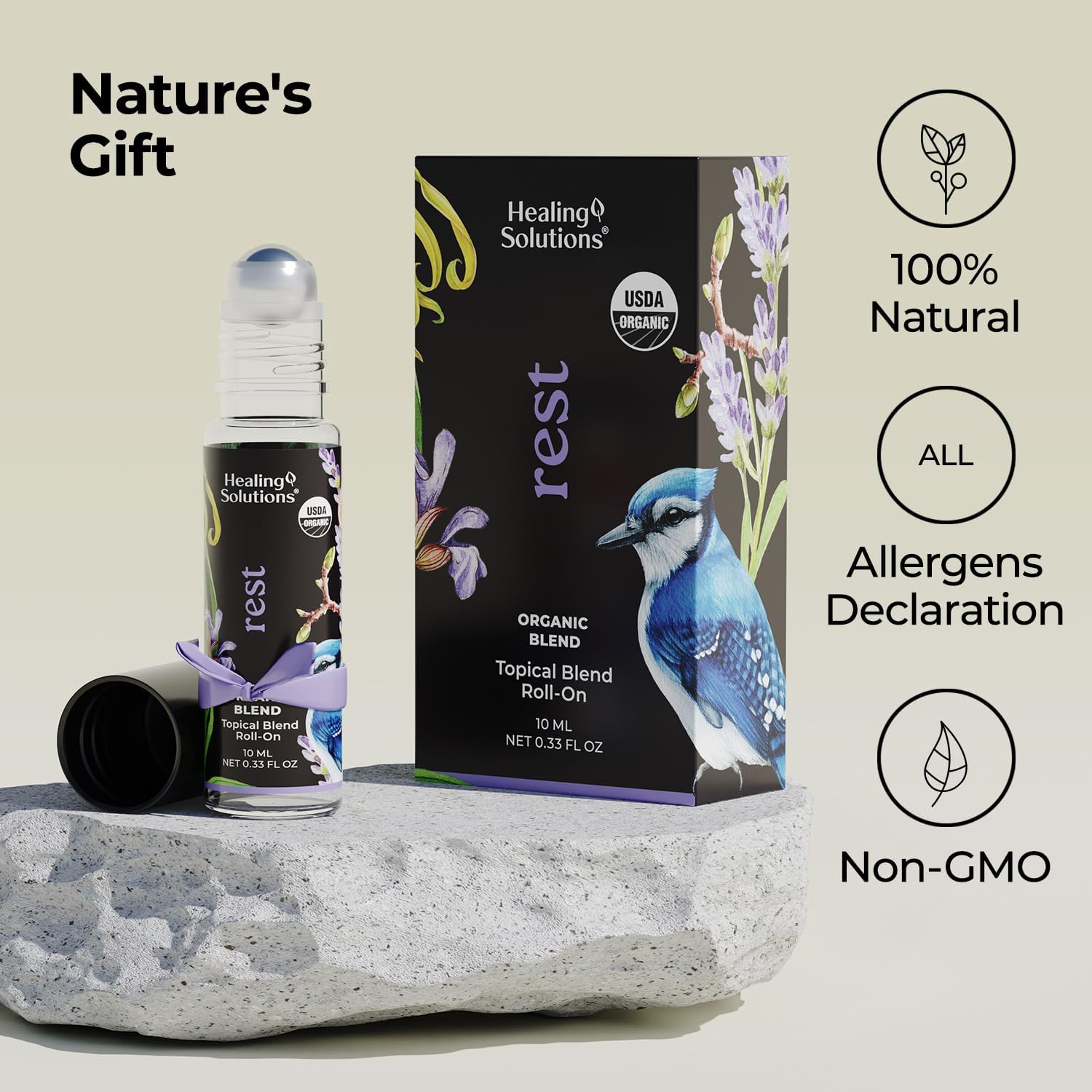 Healing Solutions 2 Pack Organic Rest Blend Essential Oil Roller for Calm Sleep - Image 5