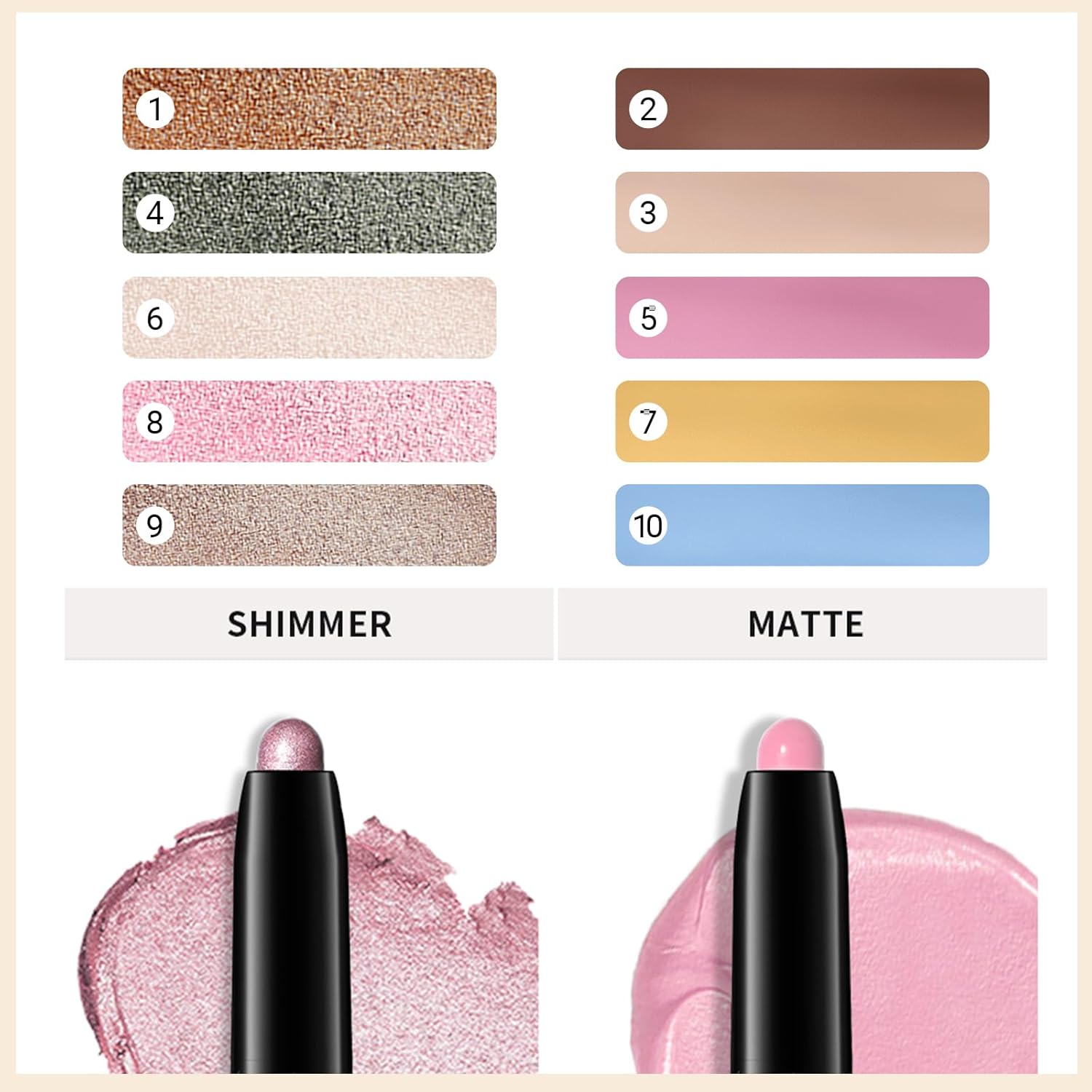 Erinde Waterproof Cream Eyeshadow Stick 01 Caramel, 8ml, Long-Lasting & Blendable Vegan Formula - Image 5