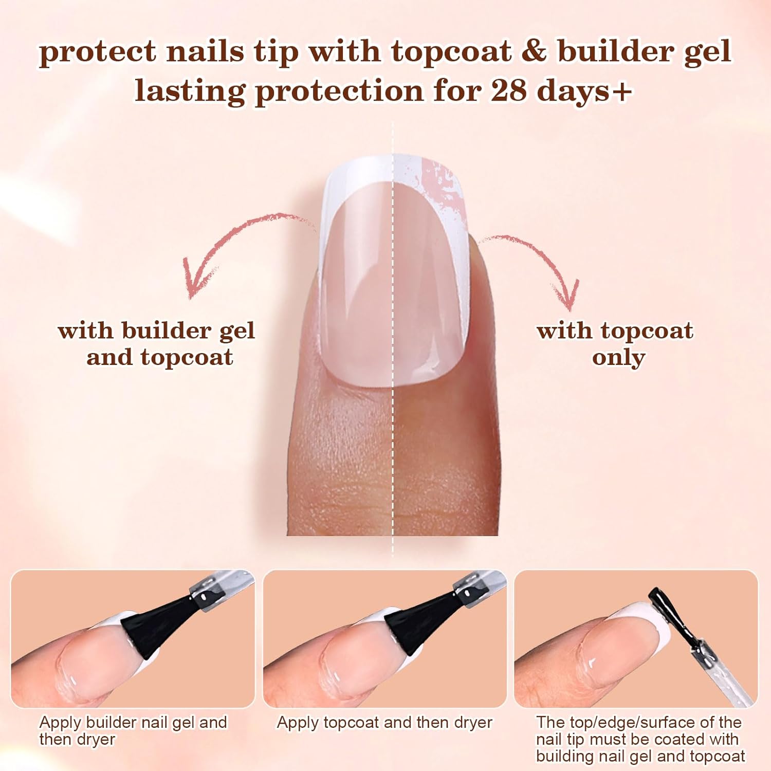 150pc Short Square Soft Black French Tip Press On Nails 15 Sizes for DIY - Image 5