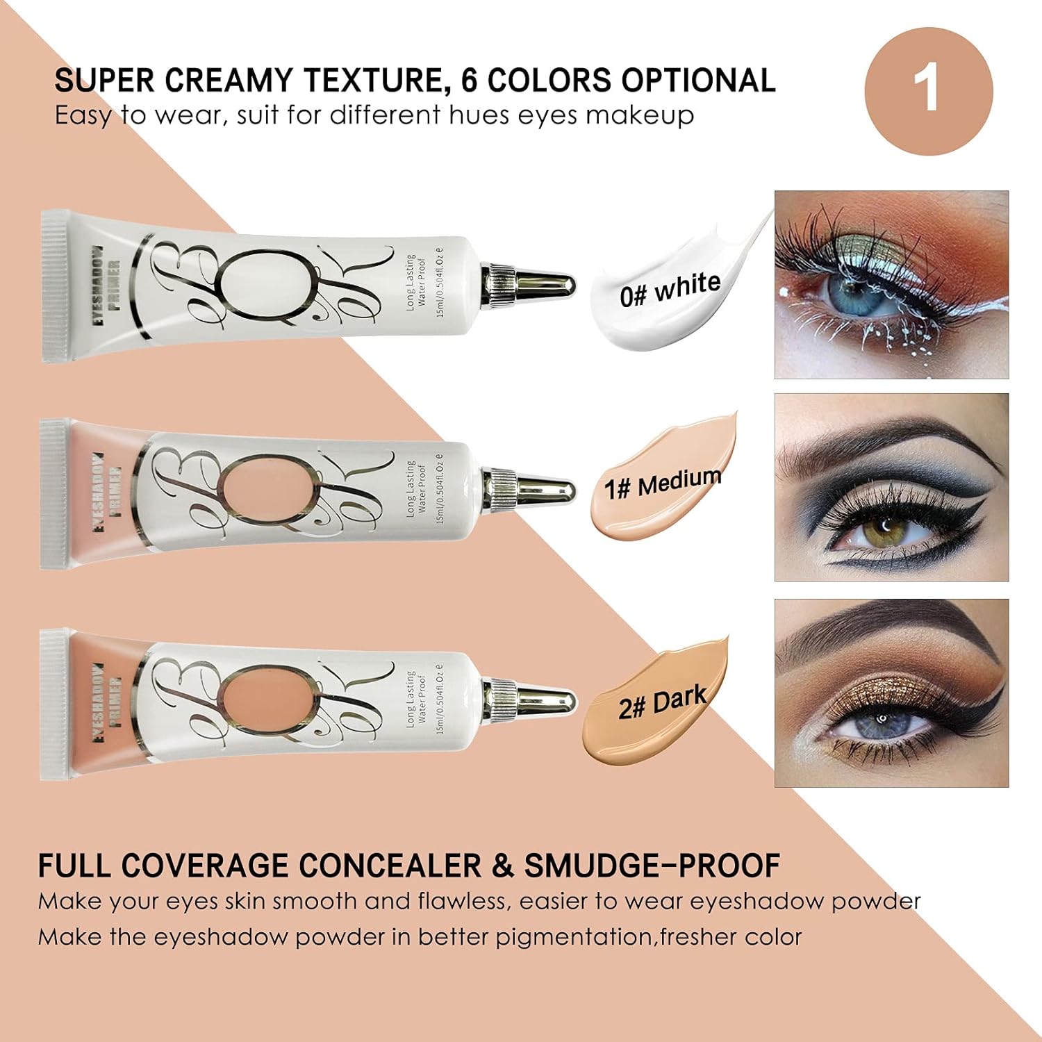 2 Pack Matte Eyeshadow Primer for Oily Lids Waterproof Long Lasting No Crease Makeup - Image 4