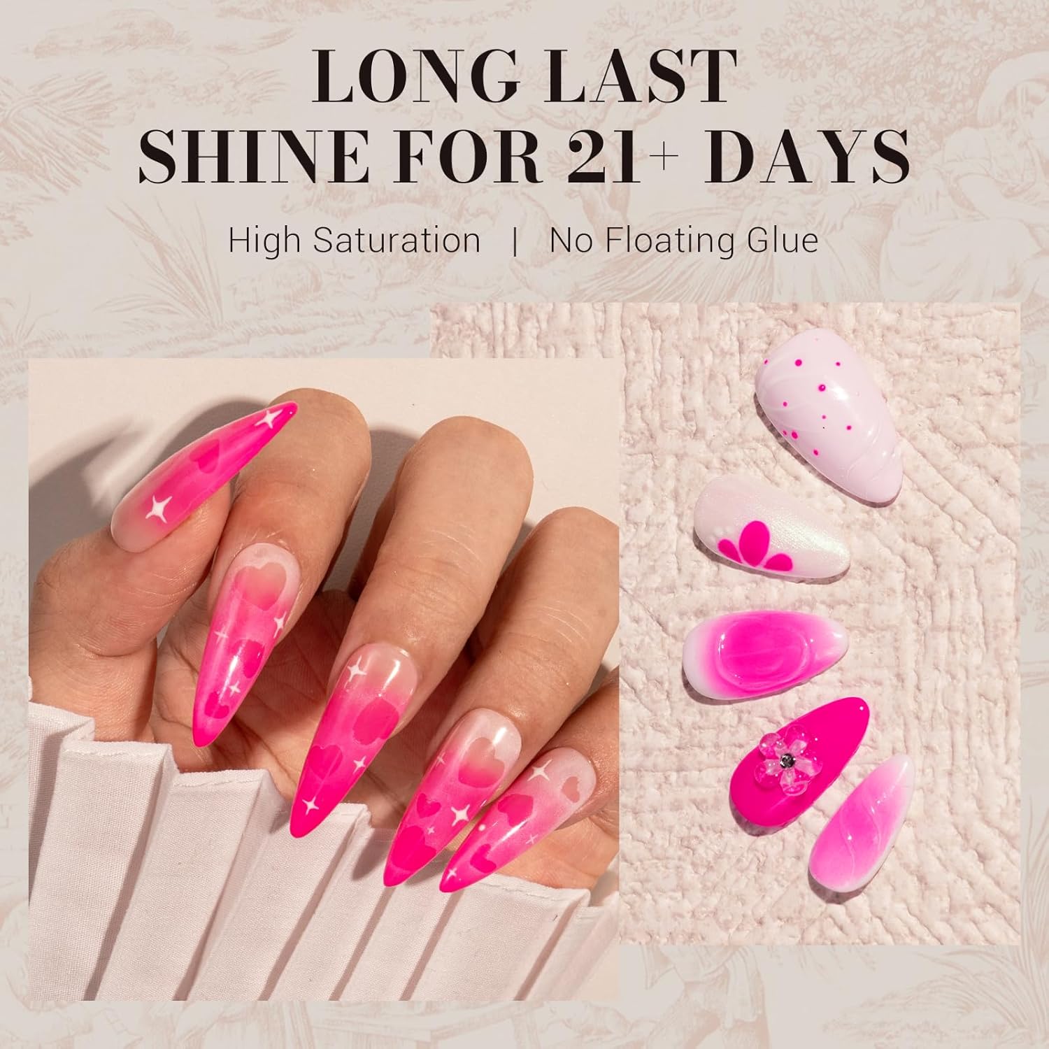 MelodySusie 0.5fl oz Neon Pink Gel Nail Polish for DIY Nail Art Manicures - Image 4