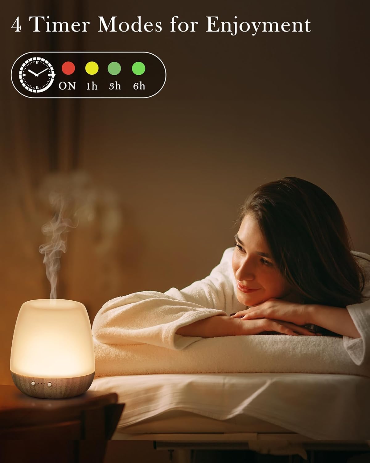 Glass Essential Oil Diffuser 180ml Ultrasonic Aroma Diffuser with Auto-Off Timer and Night Light - Image 4