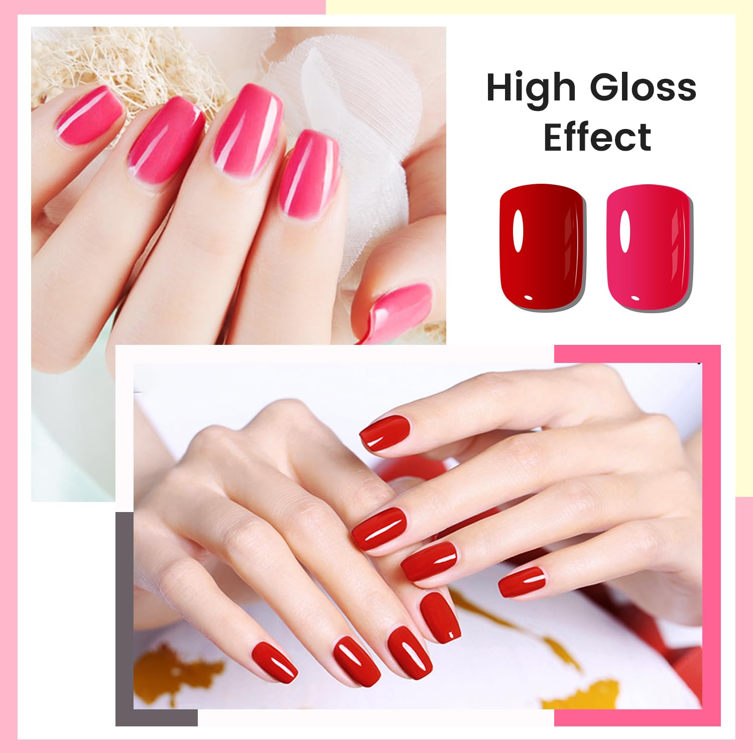 6 Color Quick Dry Nail Polish Set Women's Black White Red Pink Collection - Image 3