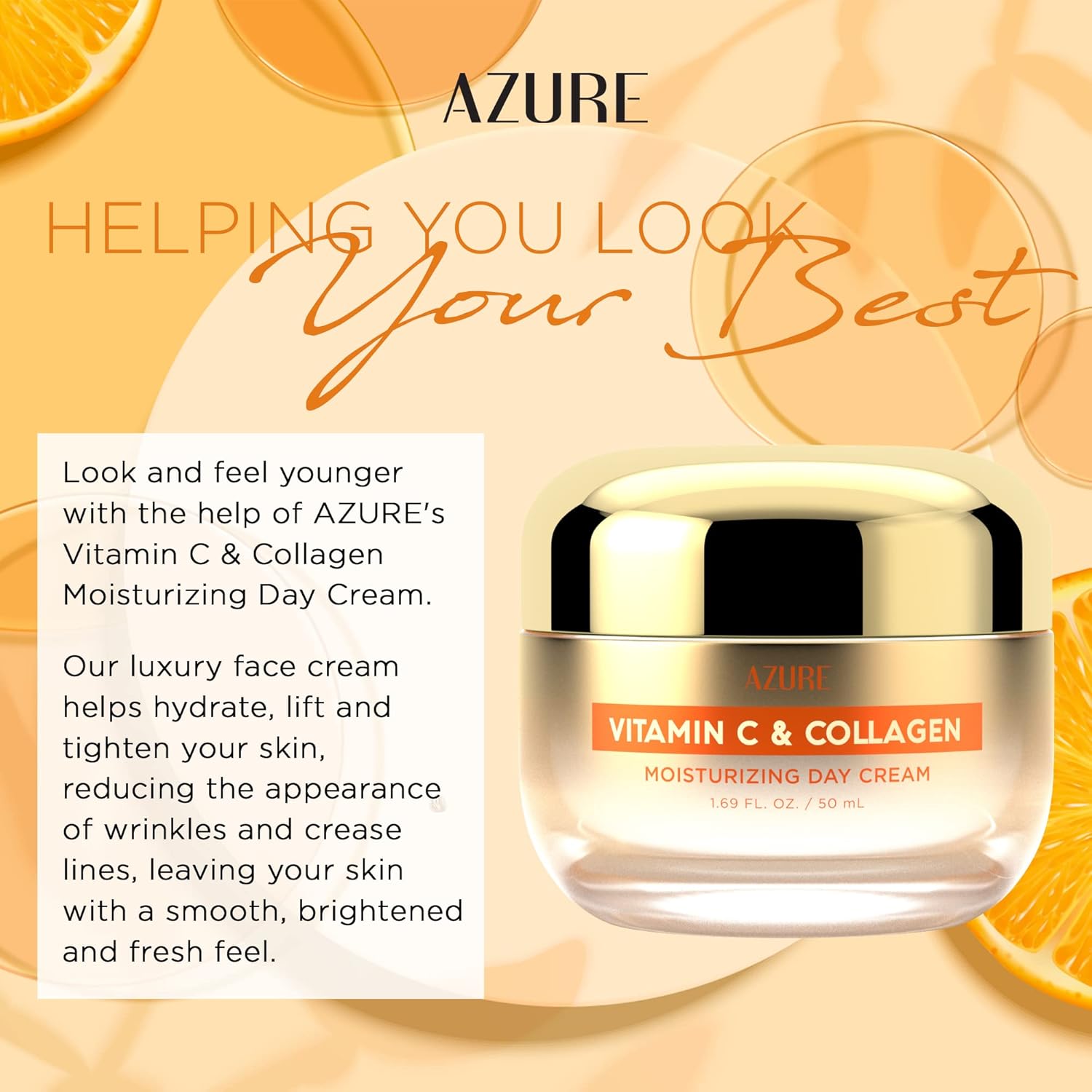Azure Vitamin C Face Moisturizer 1.69 oz K-Beauty Anti-Aging Hydration Cream New - Image 2