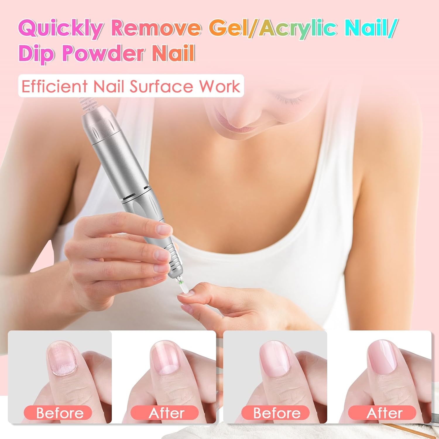 19-Piece Nail Drill Bits Set, 3/32 Inch Carbide and Ceramic for Electric Nail File - Image 5