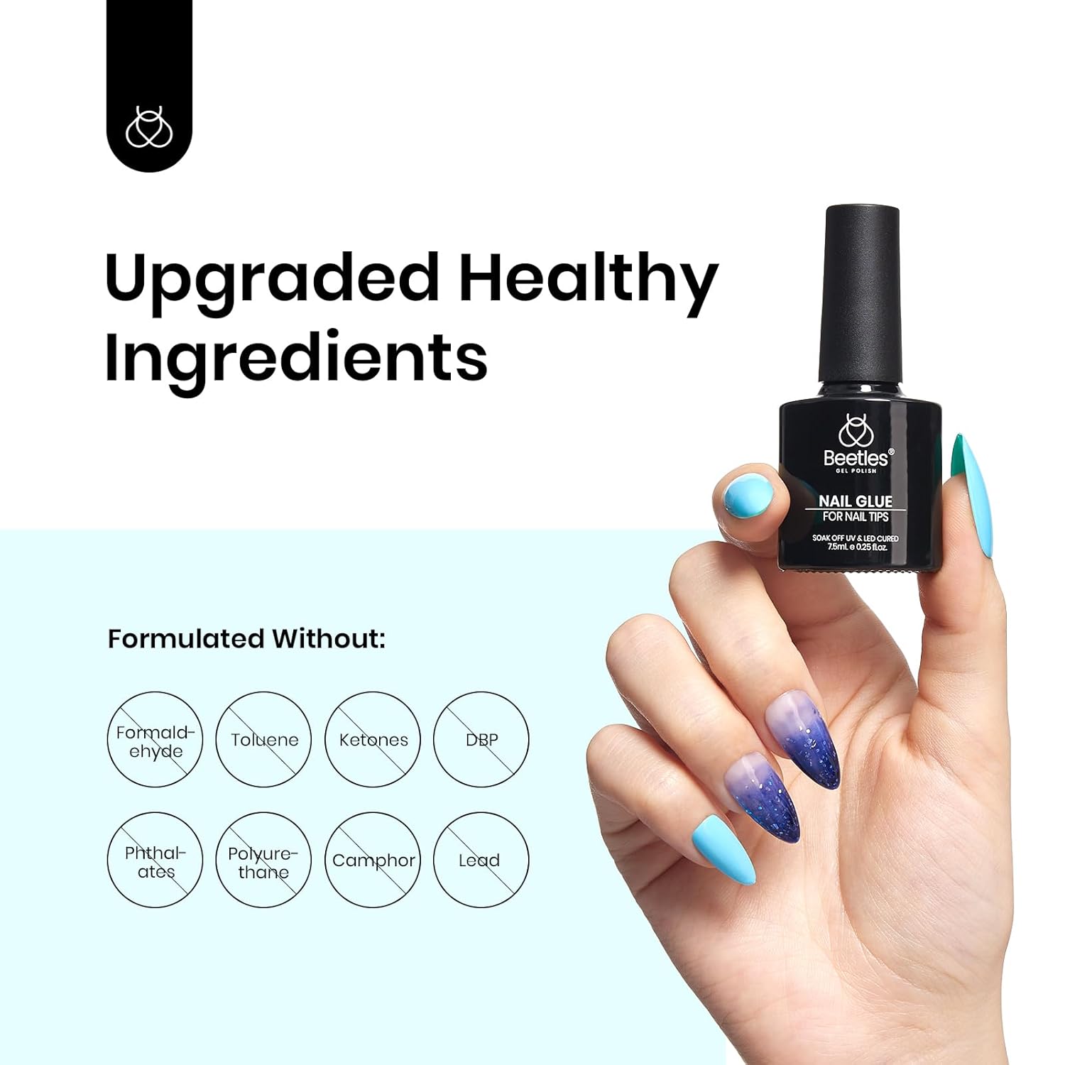 Beetles 9-in-1 Nail Glue Gel for Nail Tips & Acrylics, 15ml UV Curing - Image 2