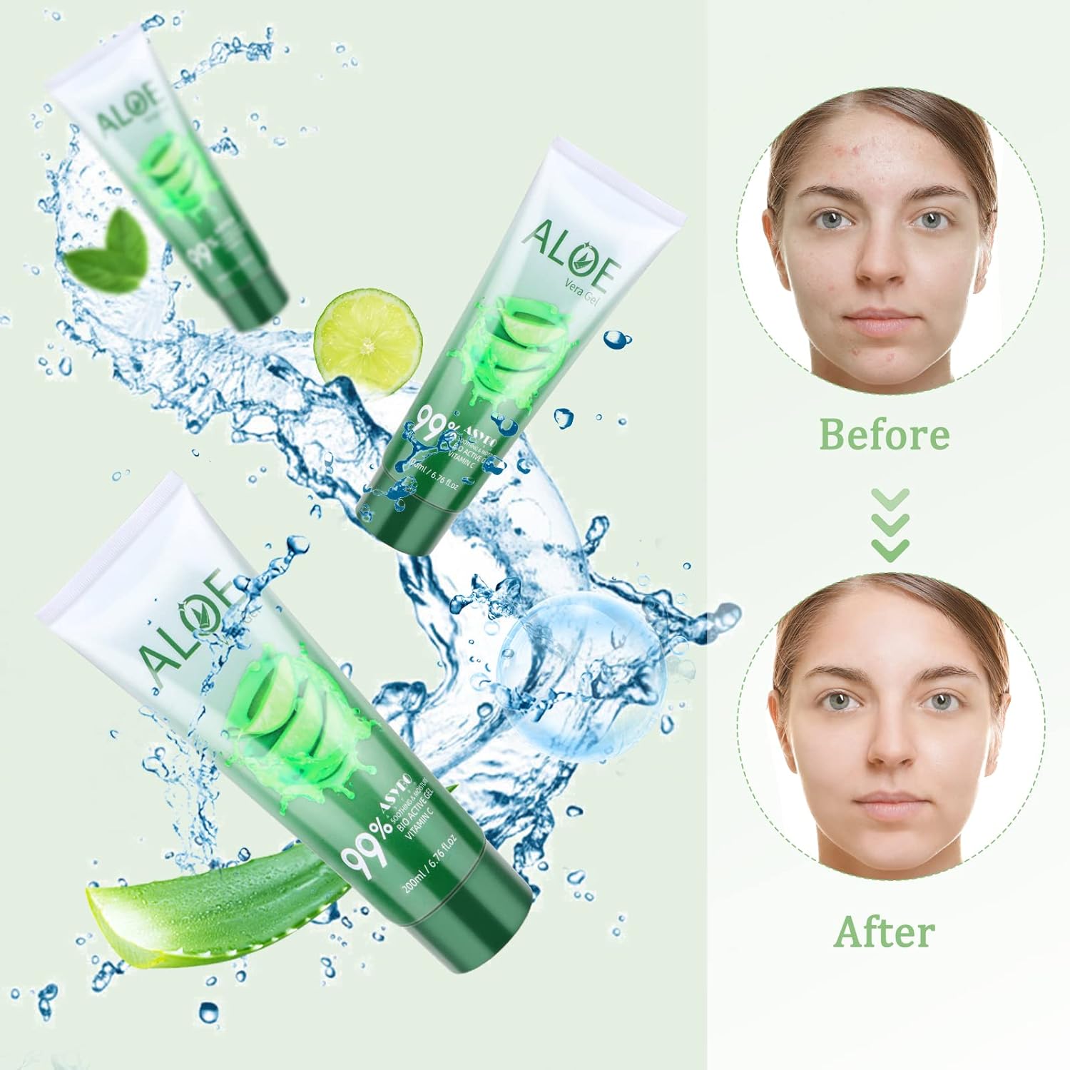200ml 99% Organic Pure Aloe Vera Gel for Face and Body Sunburn Relief - Image 4