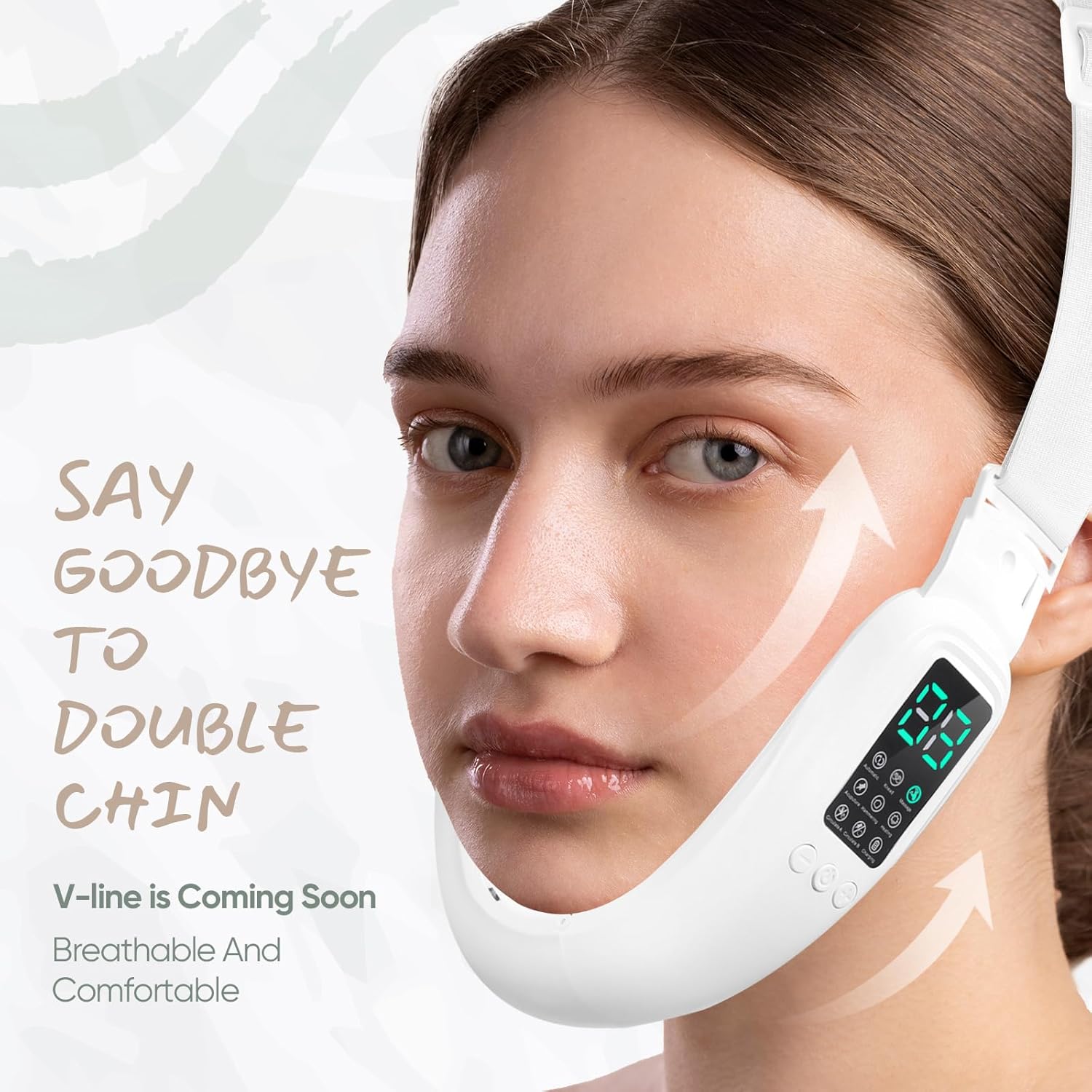 V-Face Electric Double Chin Device with 8 Modes, 15 Intensity Levels for Contouring - Image 2