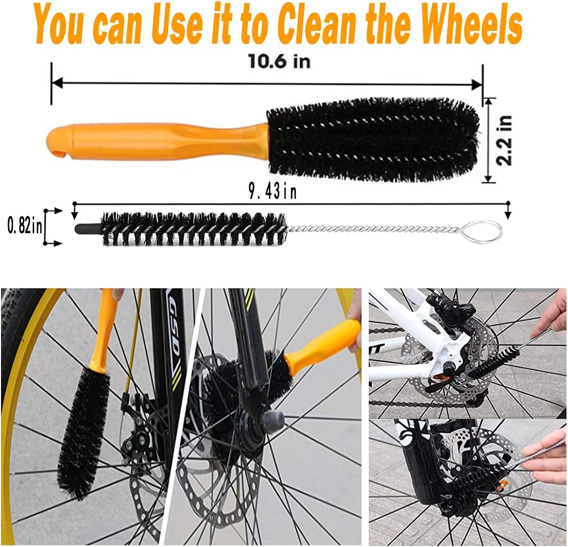 10-Piece Bike Cleaning Kit Chain Cleaner Brush for Mountain Road BMX Bikes - Image 2