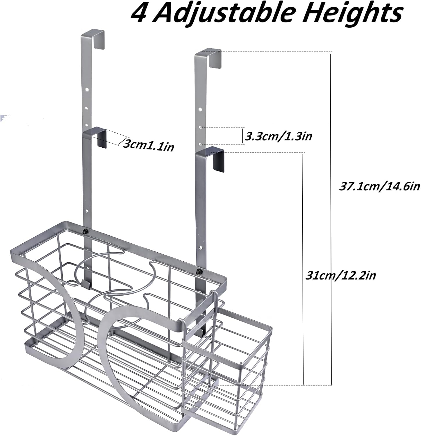 Light Gray Elegant Wall Mounted Hair Dryer Holder Bathroom Organizer for Dryer, Straightener, Brushes - Image 5