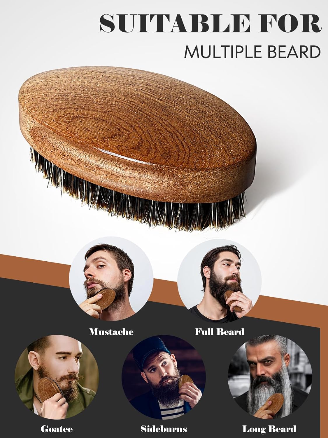 Sandalwood Beard Brush and Comb Set with Mustache Scissors - Men's Grooming Kit - Image 6
