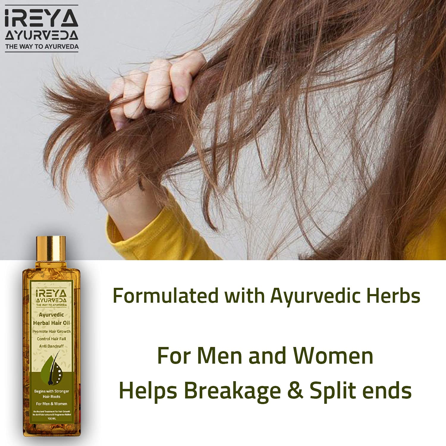 100ml Ayurvedic Herbal Hair Oil with Raw Herbs for Growth and Dandruff Control - Image 2