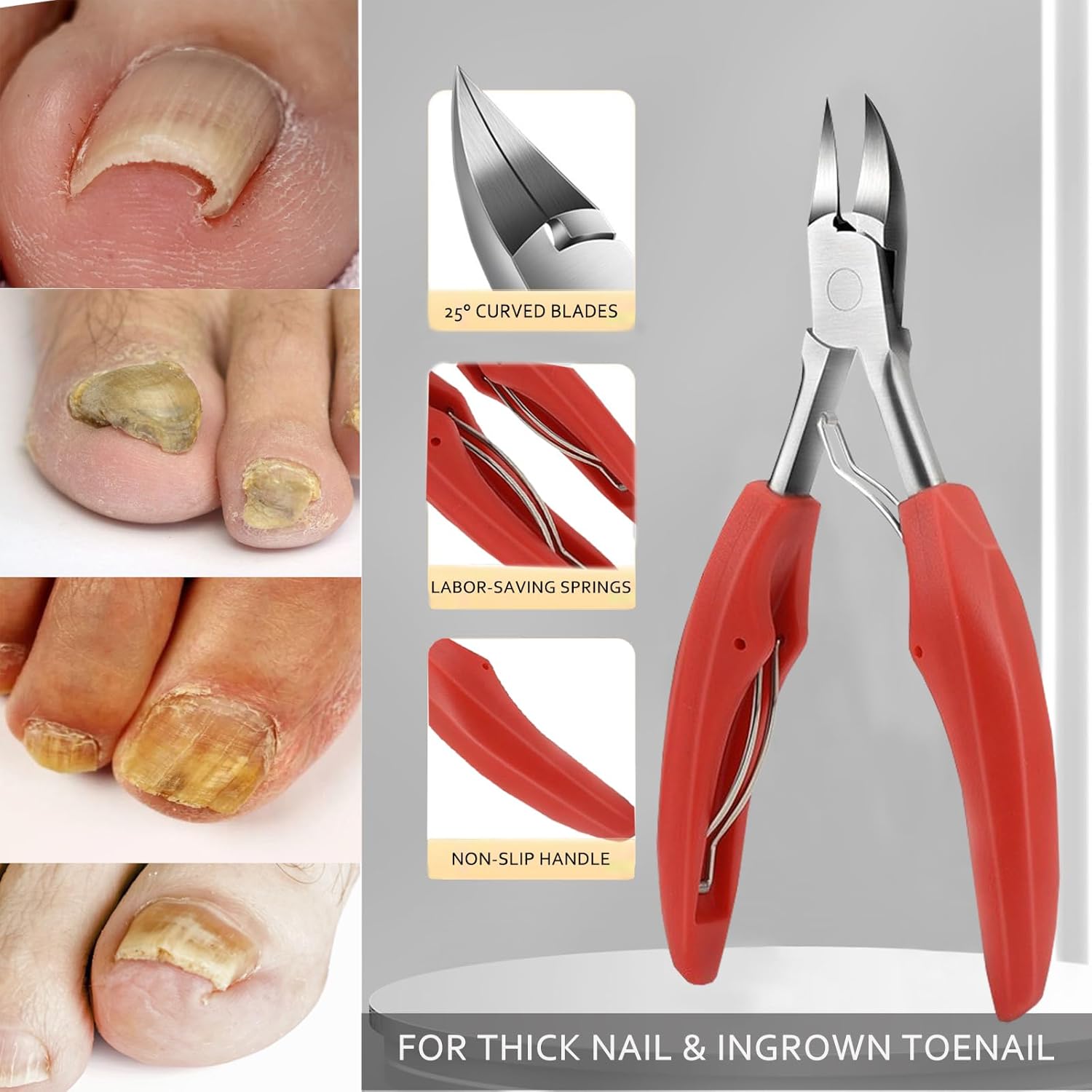 Professional Ingrown Toenail Clipper Kit with Pedicure Tools for Thick Nails and Callus Removal - Image 2