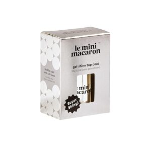 Le Mini Macaron Gel Nail Polish Top Coat | No Wipe Top Coat Gel Polish, Clear Quick Dry Formula, 3X the Shine | Chip-Free Manicure, Vegan, Non-Toxic & 9-Free, Long-Lasting, Salon Quality Nails at Home