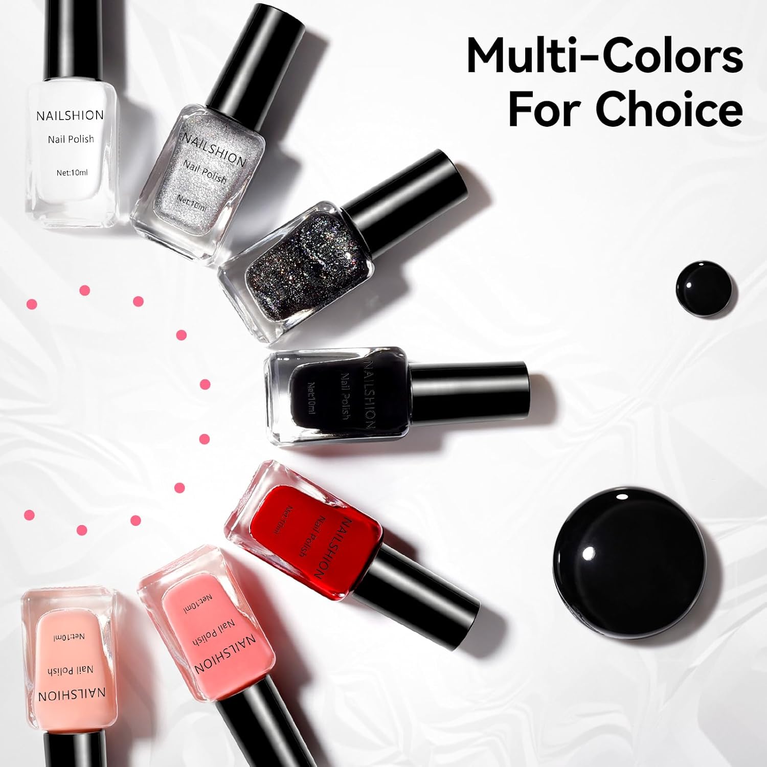 15ml 9-Free Vegan Black Nail Polish with Castor Oil for French Manicures - Image 8
