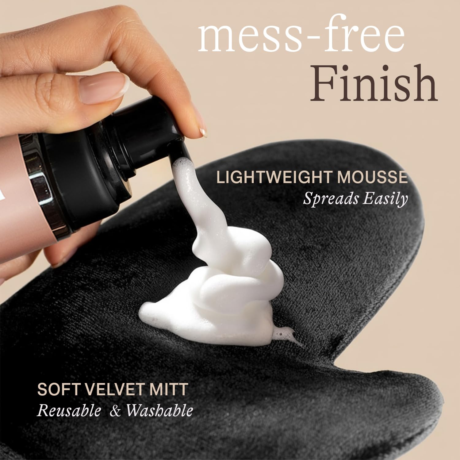 Self Tanner Mousse Kit with Mitt - Natural & Organic Ingredients, Medium to Dark, 8 oz - Image 5