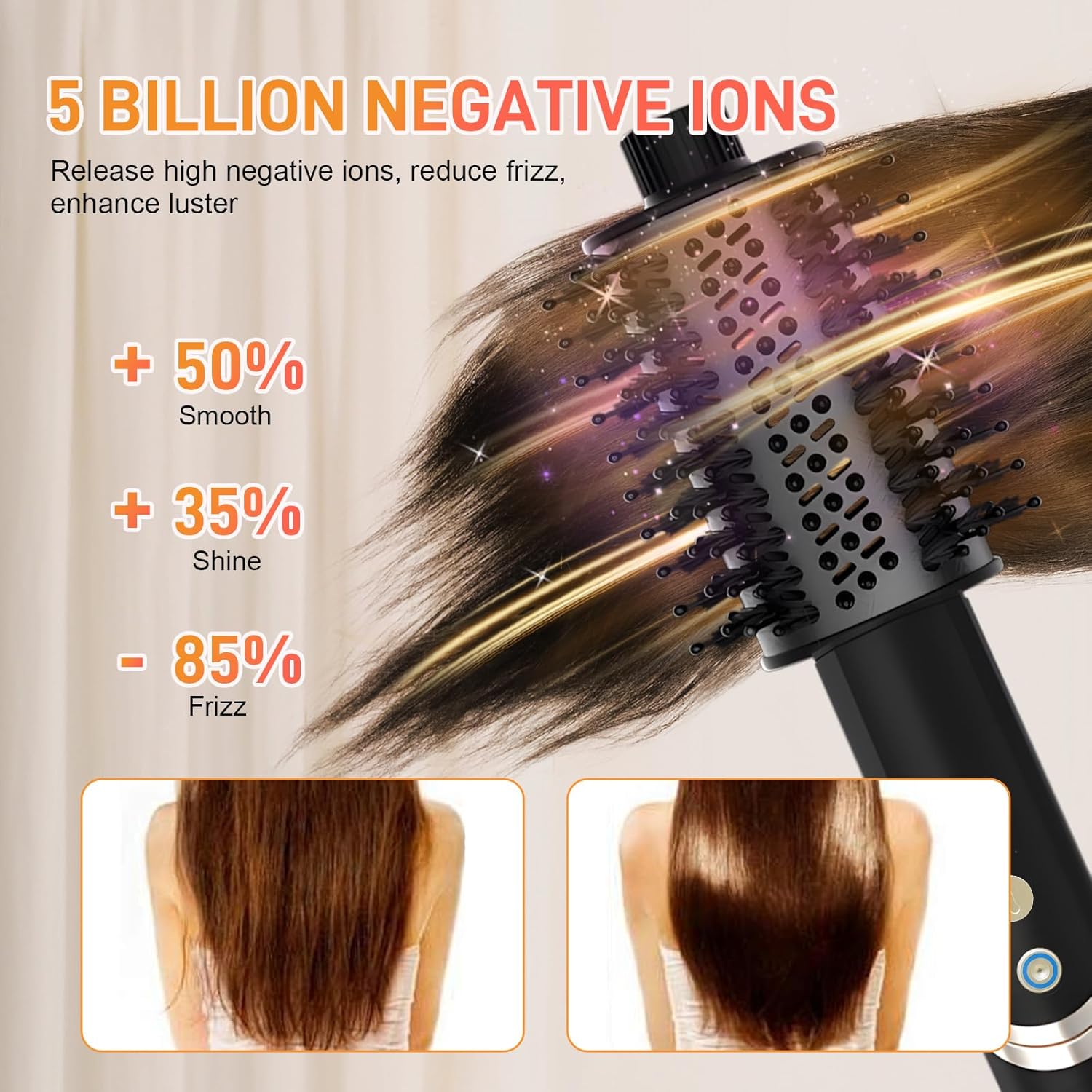110,000 RPM 8-in-1 Hot Air Styler Brush for Fast Drying Curling Straightening - Image 5