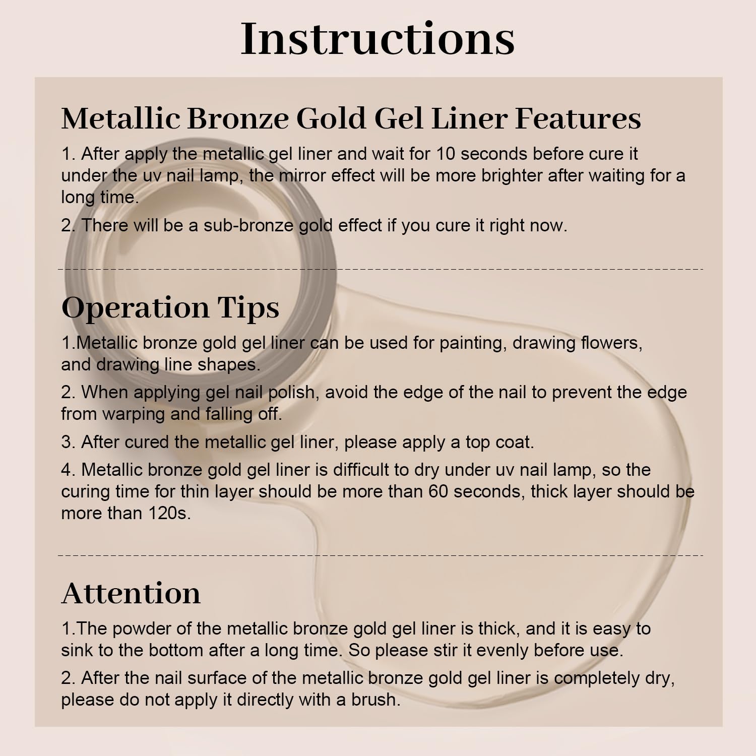 RARJSM 8ml Bronze Gold Chrome Metallic Painting Gel Nail Polish for DIY Nail Art - Image 7