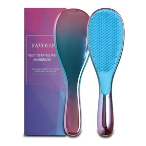 Ultimate Detangler Brush for Thick Hair, Curly, Straight & Natural Hair. Pain-Free Dry and Wet Detangling Hair Brush for Women, Kids & Toddlers with Flexible Bristles. Christmas Stocking Stuffer Gift.