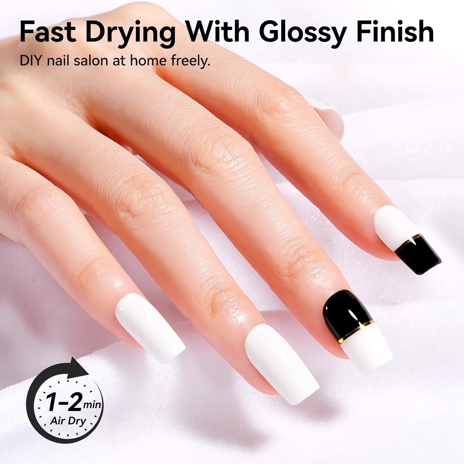 15ml 9-Free Vegan Black Nail Polish with Castor Oil for French Manicures - Image 3