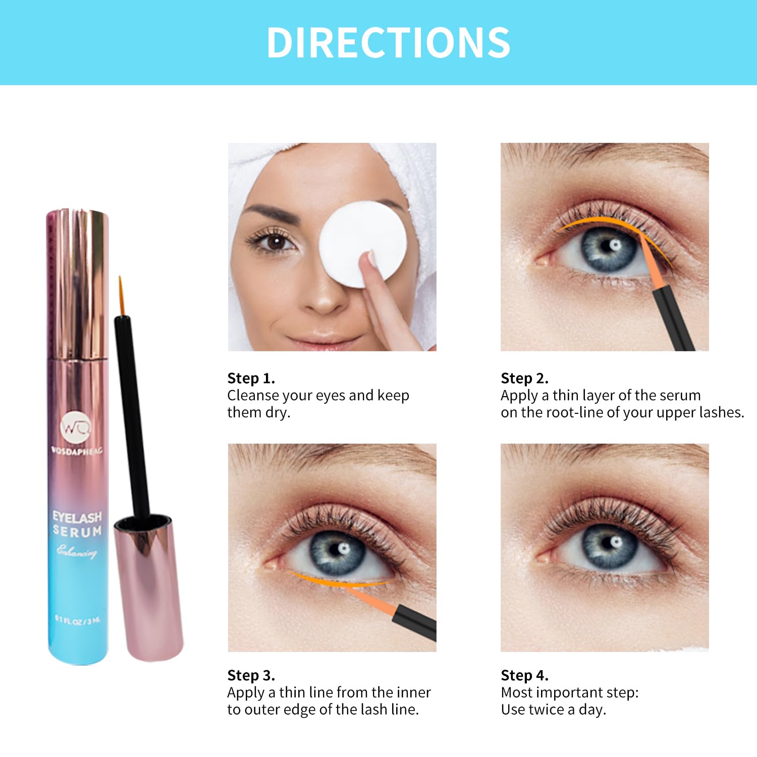 Lash Growth Serum Advanced Formula for Eyelash Growth 0.5 oz - Image 4