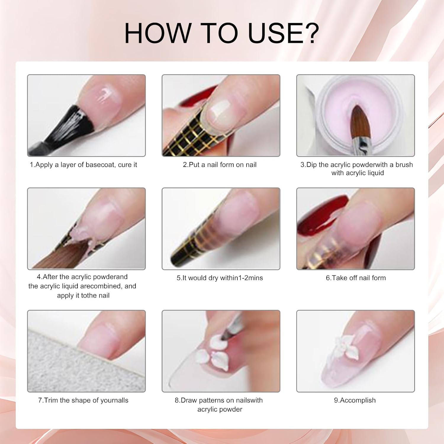 1 oz Clear White Nude Acrylic Powder for Nail Extensions, No Lamp Required - Image 8