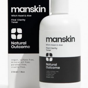 Man Skin Face Toner | Natural Daily Toner Enhances Men Facial Complexion | Pore Cleansing Facial Astringent with Witch Hazel & Aloe Vera for All Skin Types | 8 Oz