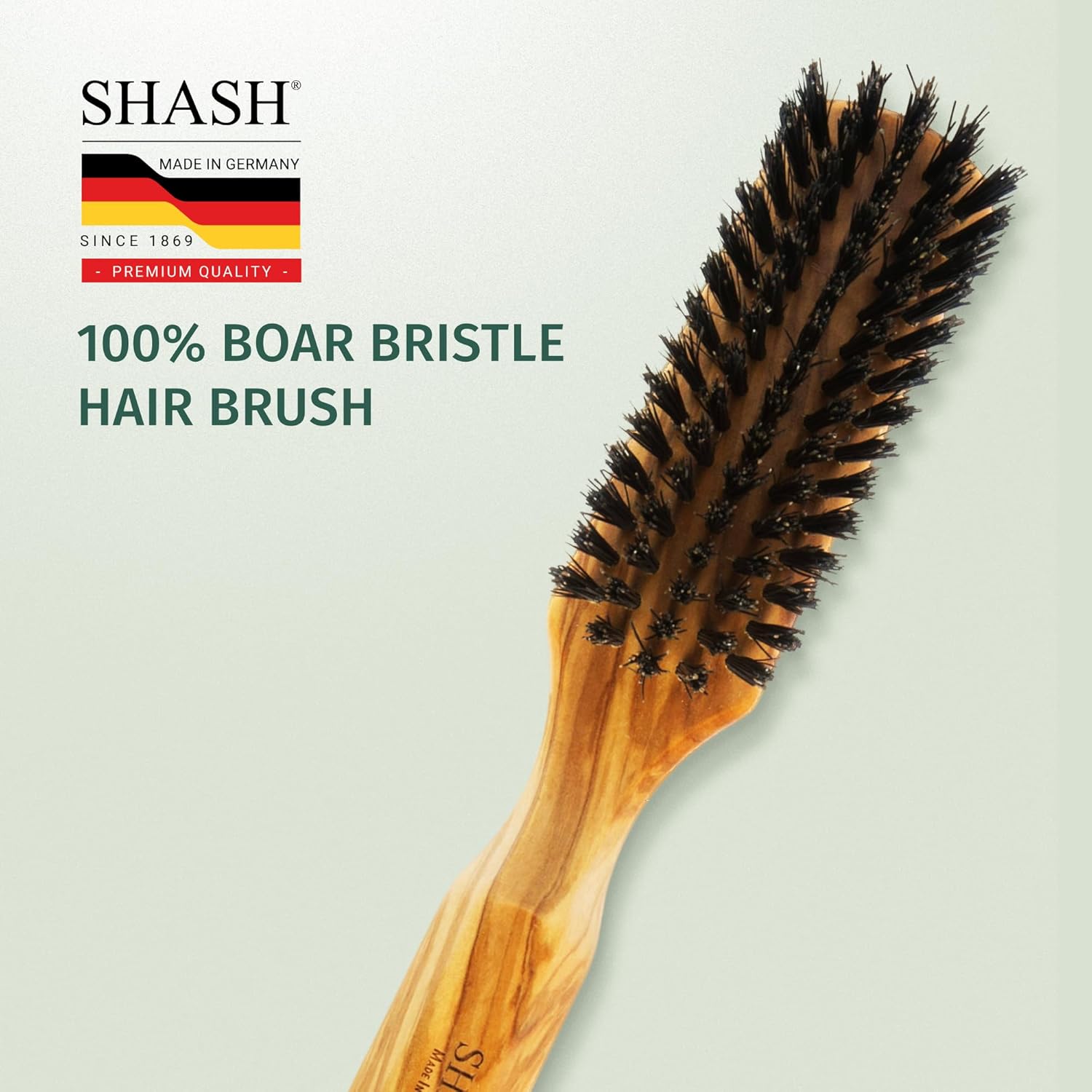 SHASH + KELLER 100% Boar Bristle Hair Brush for Thin to Normal Hair Conditions and Improves Texture - Image 9