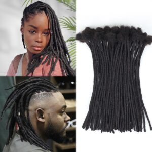 12 inch 50 Strands Loc Extensions Human Hair, 0.4cm Width 100% Human Hair Dreadlock Extensions for Men/Women, Can be Dyed Soft Dreads Extensions,1b