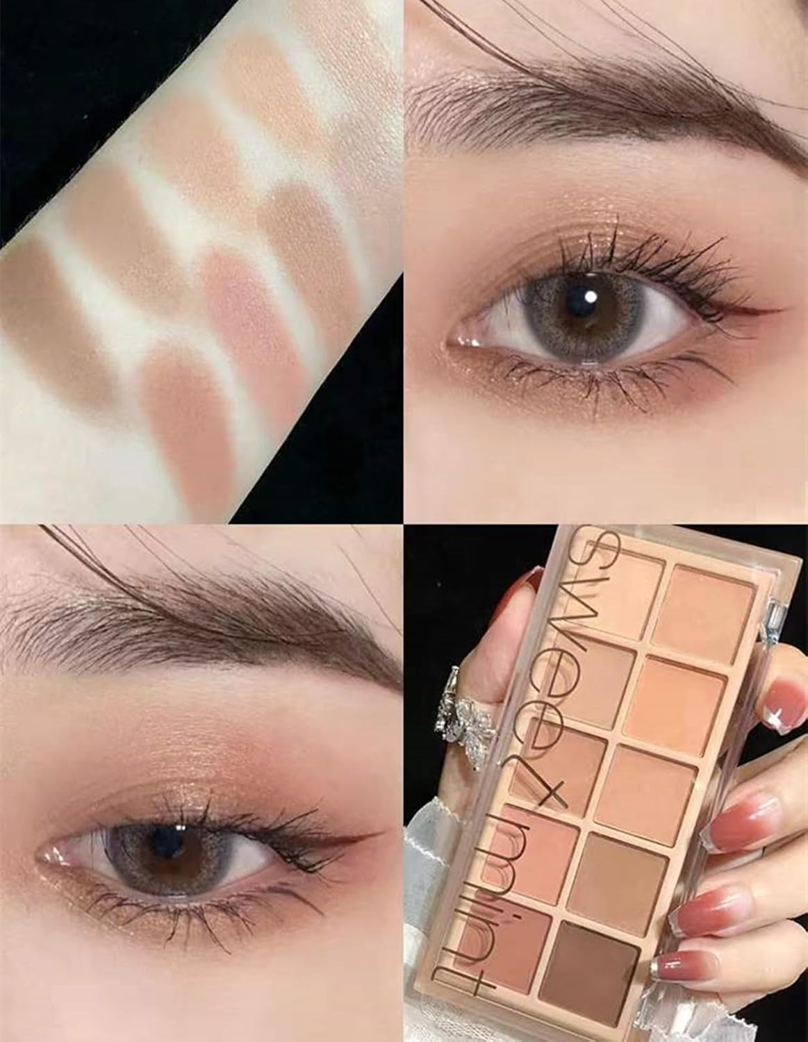 Go Ho 10 Color Matte Eyeshadow Palette Waterproof Blendable Highly Pigmented 05 - Image 2