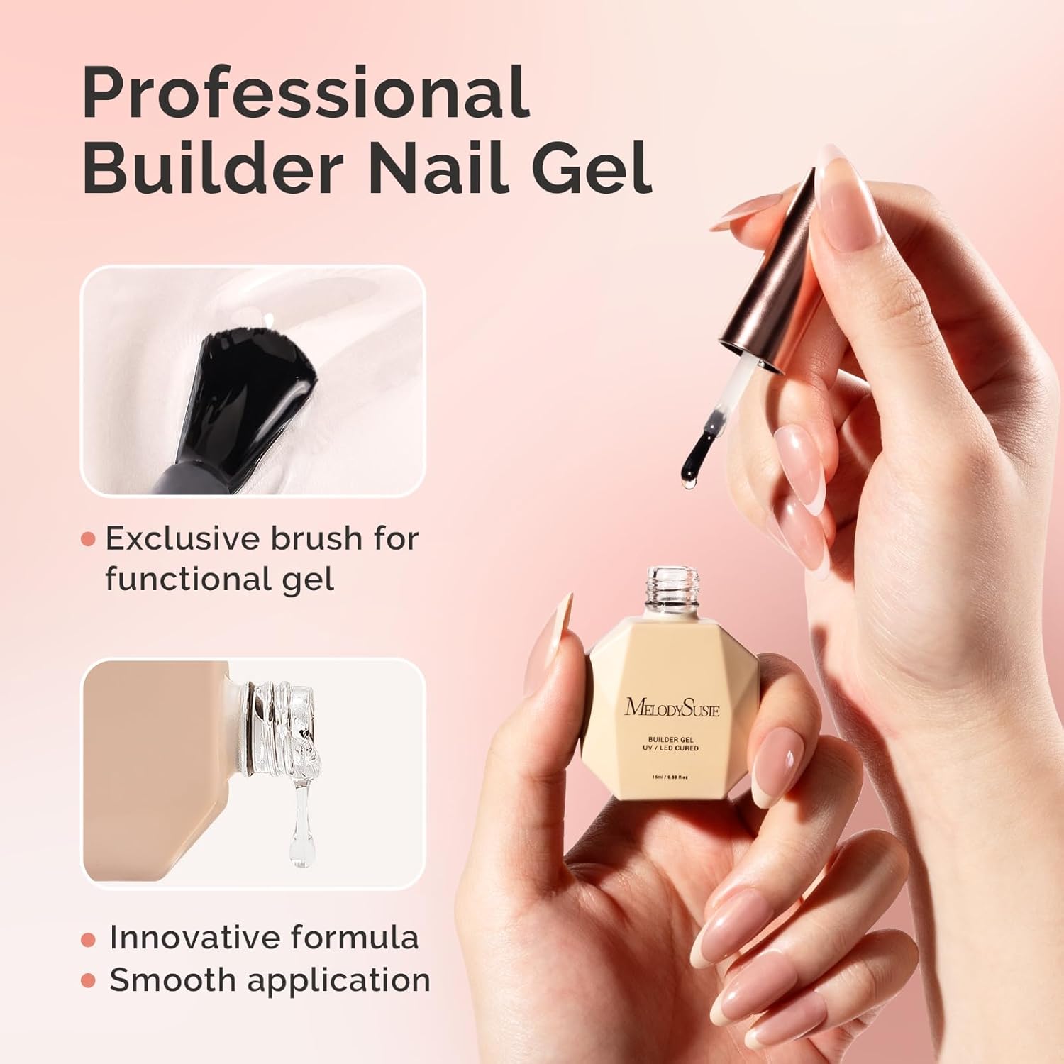 MelodySusie 15ml Clear Builder Gel for Thickening Nail Extensions and Art - Image 5