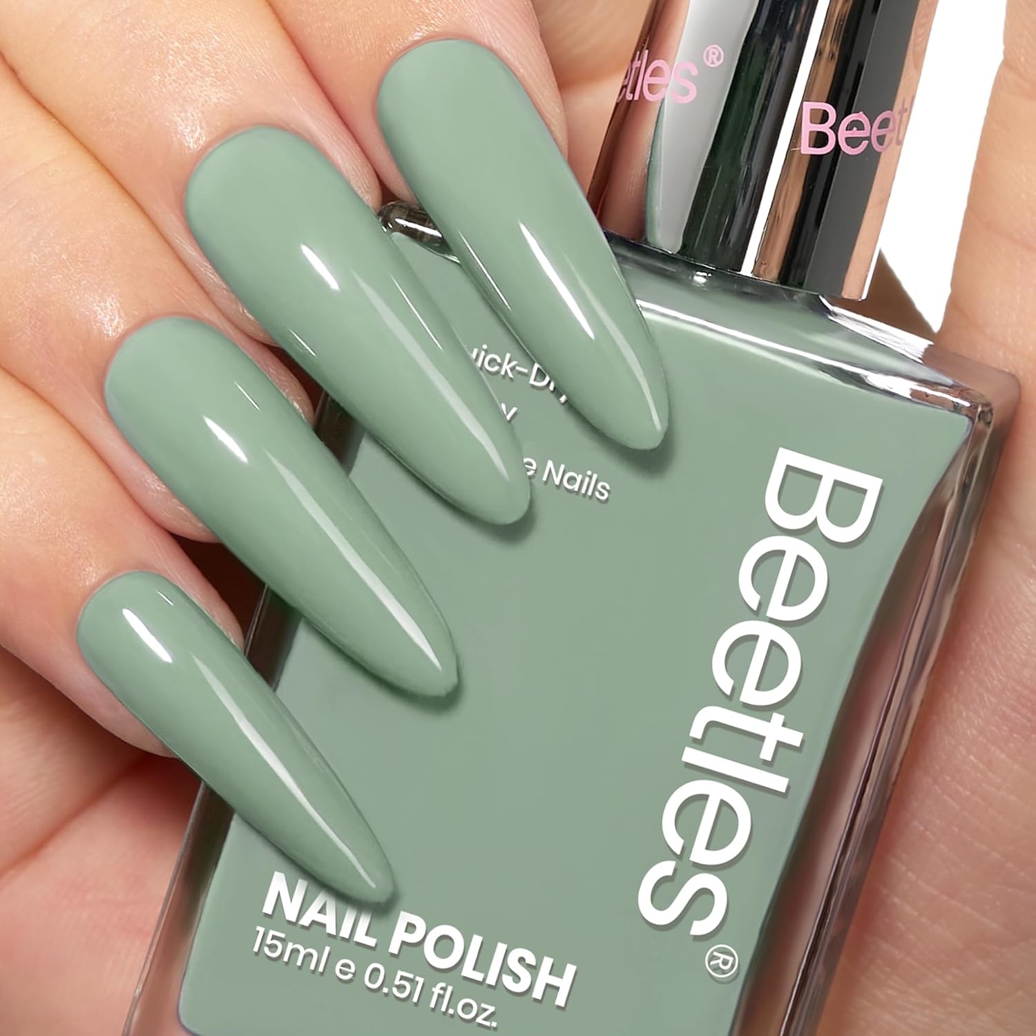 Beetles Serene Oasis Green Nail Polish 15ml Fast Drying Long Lasting - Image 8