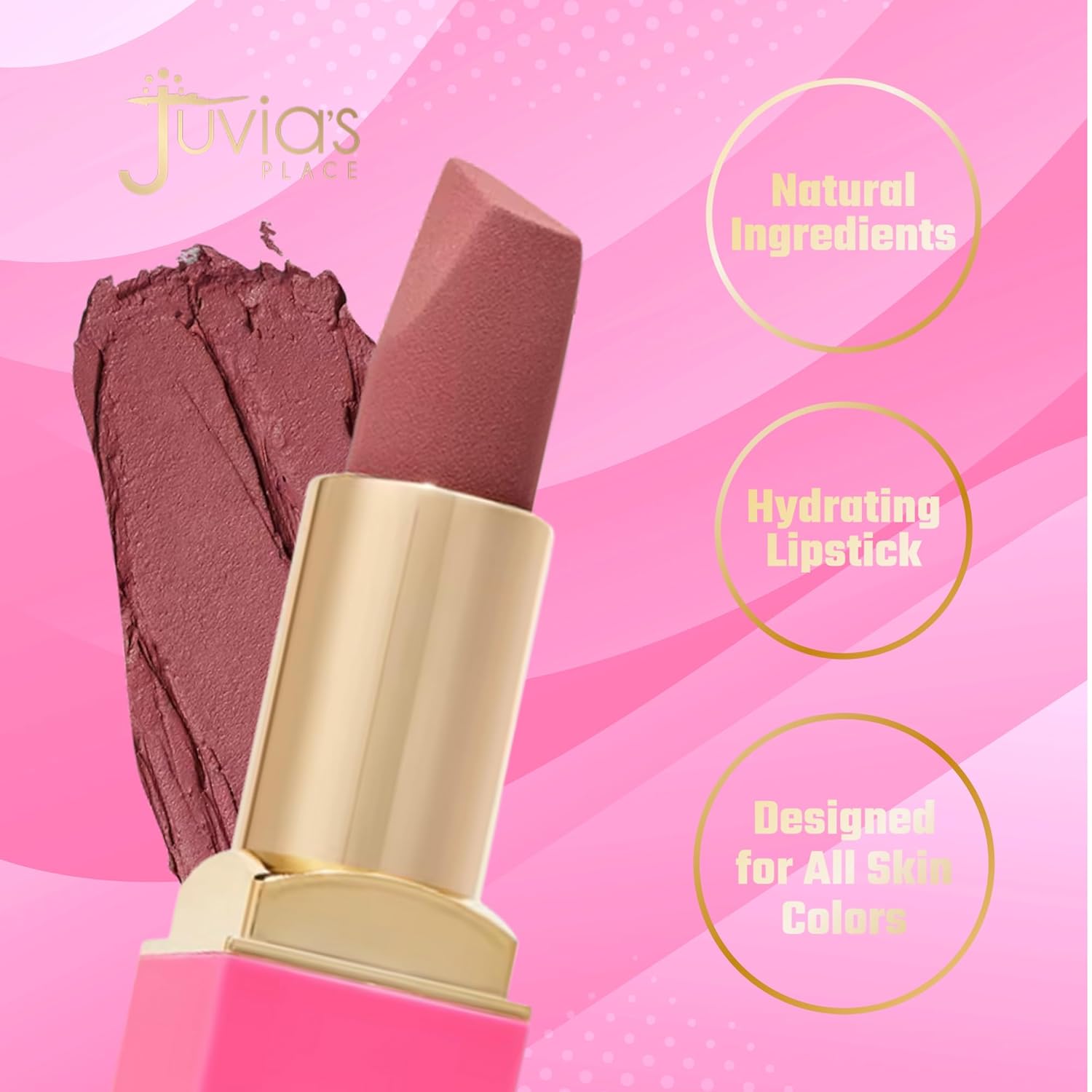 Juvia's Place Nude Velvety Matte Lipstick A Mauve Moment Creamy 0.12 oz - Image 3