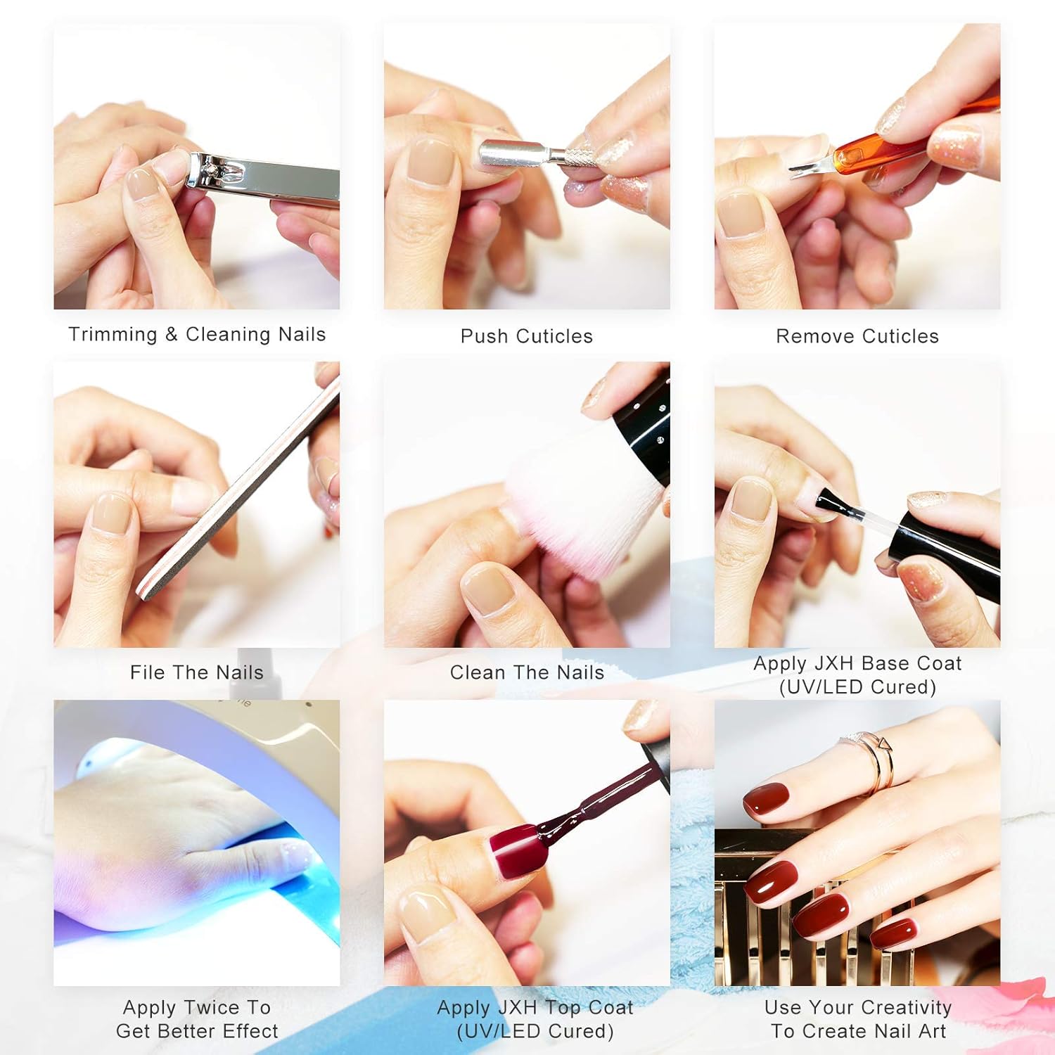 JXH 15ml Pure Black Soak Off Gel Nail Polish for Salon and DIY Use - Image 7