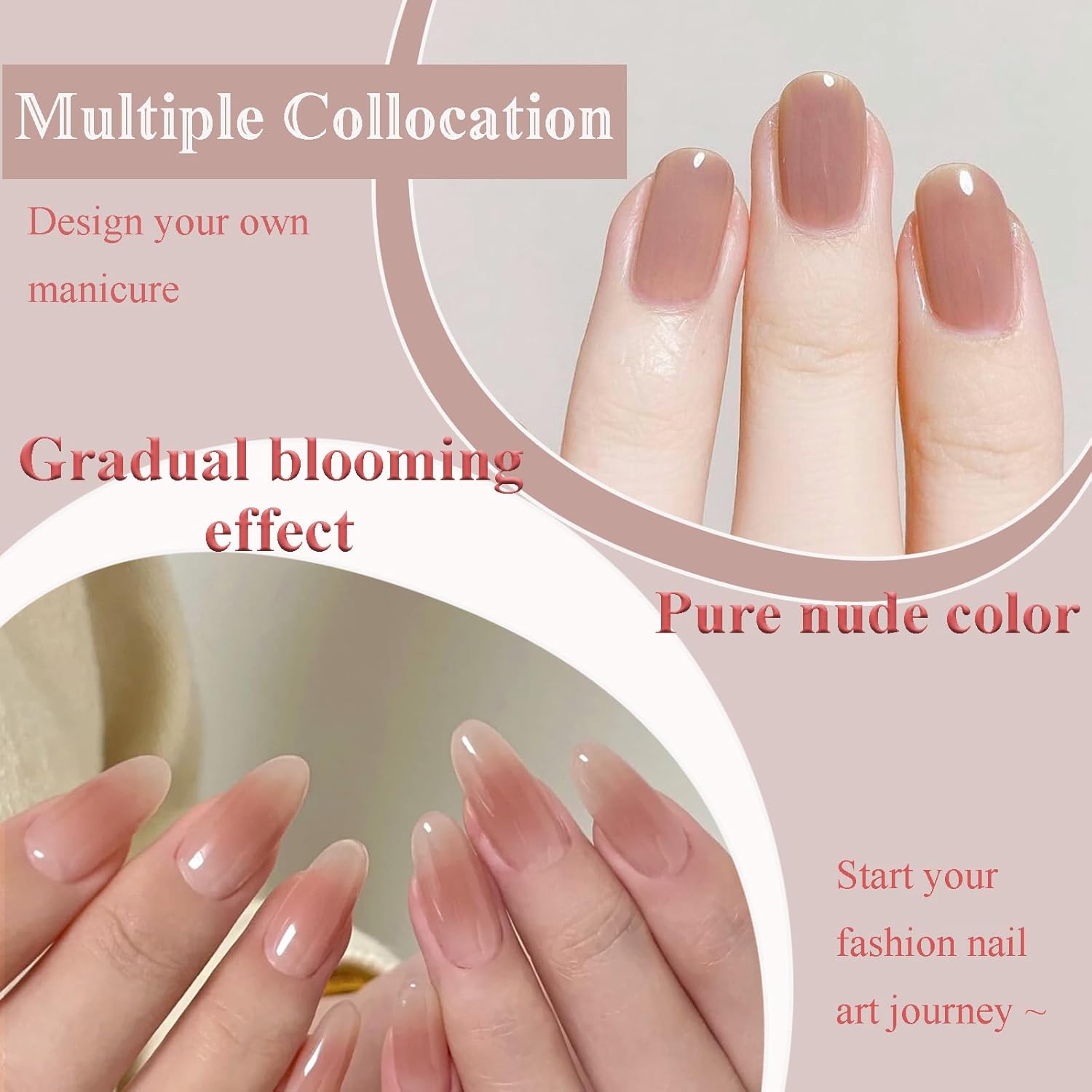 Sheer Crystal Nude Nail Polish 15ml Quick Dry Natural Transparent Finish - Image 6