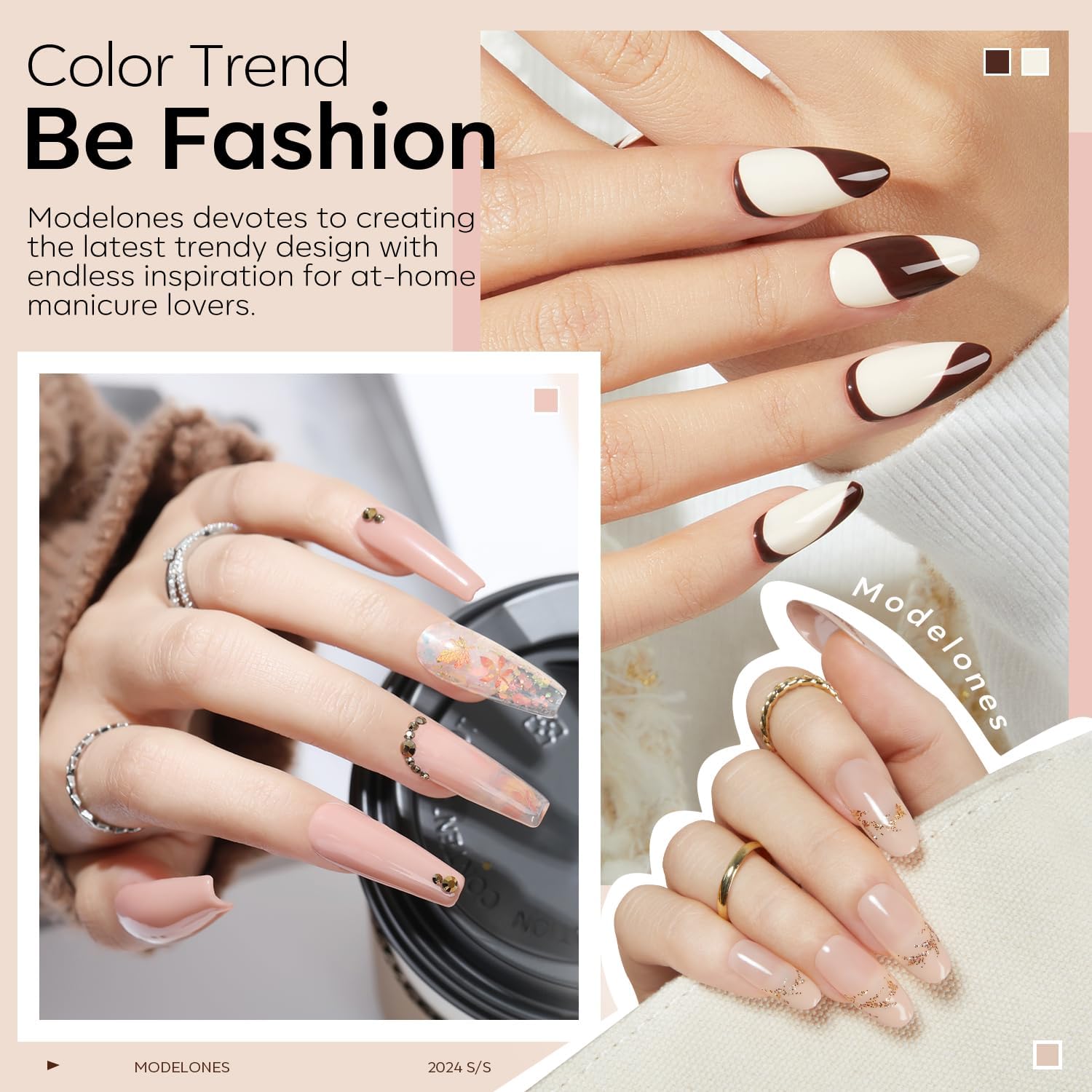 Modelones Nude Gel Nail Polish Set 6 Colors Skin Tones Soak Off Kit - Image 3