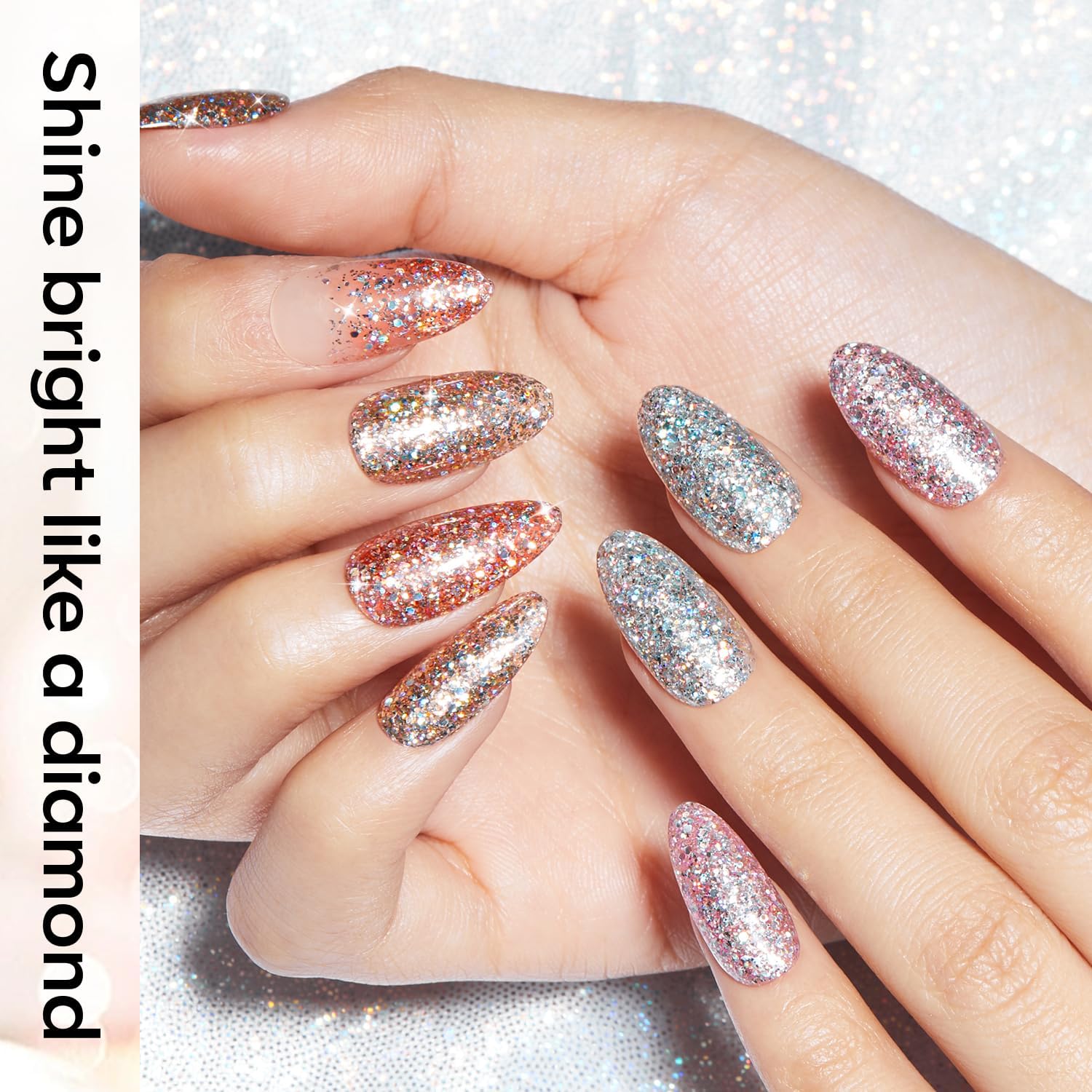 Modelones 6 Color Holographic Glitter Nail Polish Mini Set Quick Dry Nail Art - Image 3