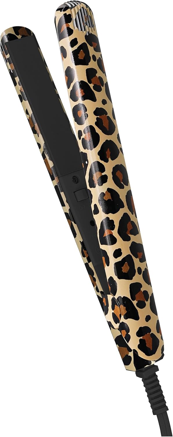 Mini Flat Iron Hair Straightener for Woman, Small Hair Straighter, 60 Second Quick Heat Up, Ceramic Heated Plates, Perfect for Bangs & Short Hair, Great for Travel (Leopard Print)