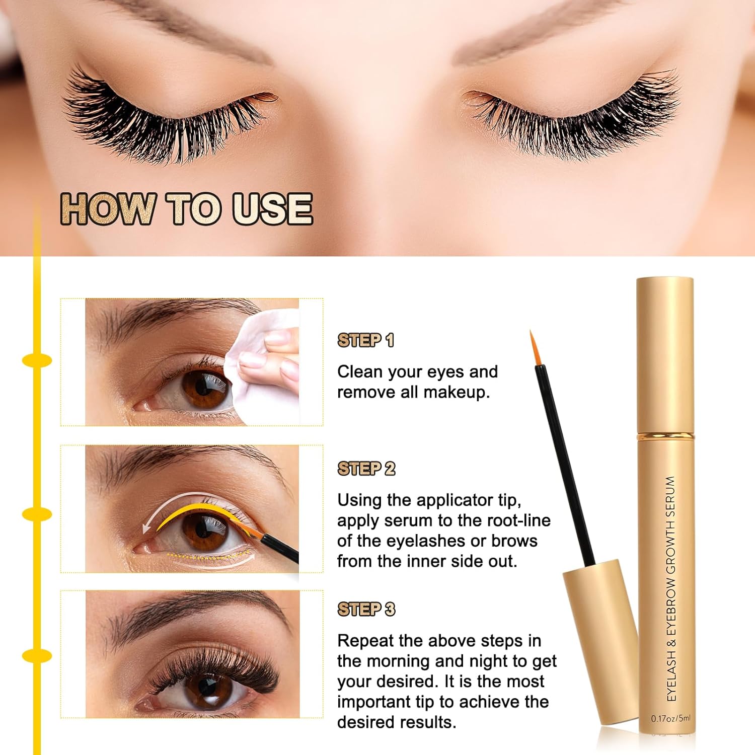 LZM Eyelash Growth Serum & Eyebrow Enhancer 1 Fl Oz for Thicker Natural Lashes - Image 5