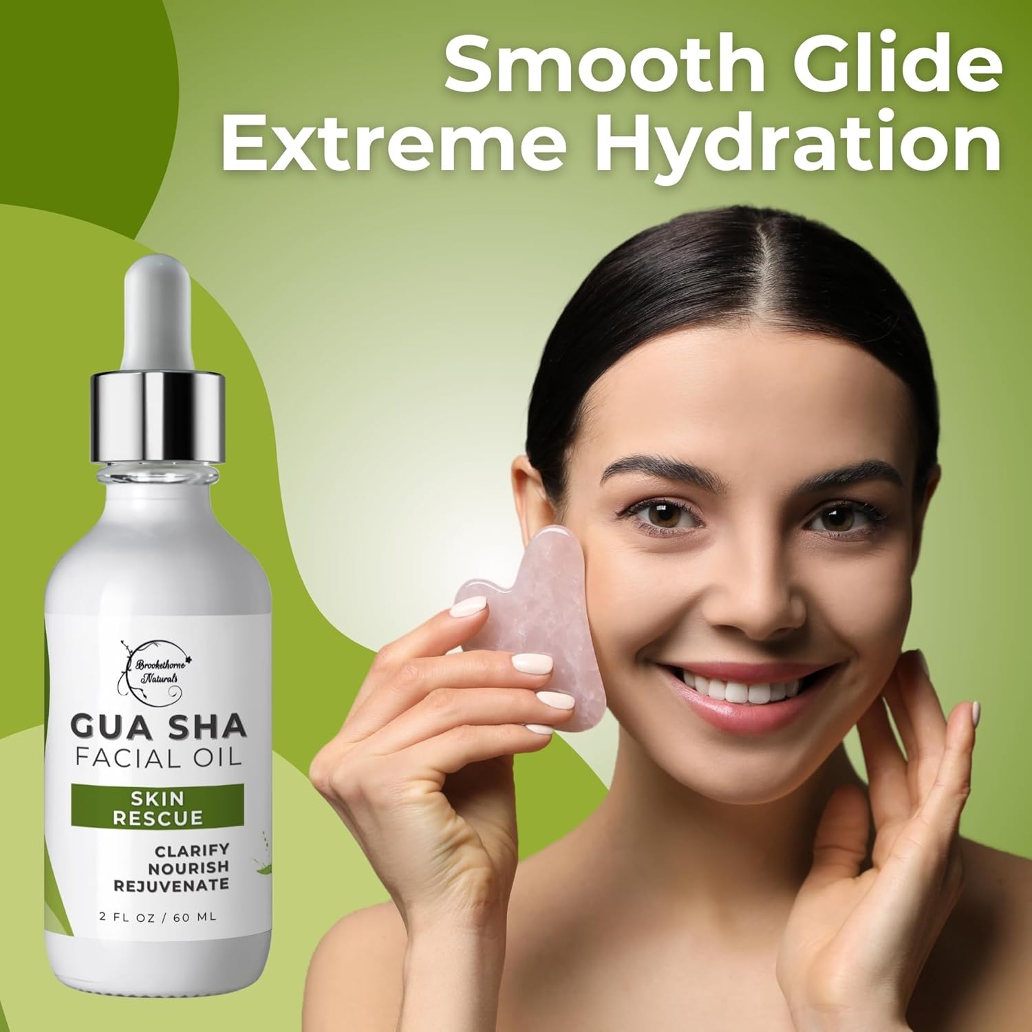 Brookethorne Naturals 30ml Gua Sha Face Oil with Green Tea and Hemp Extracts - Image 5